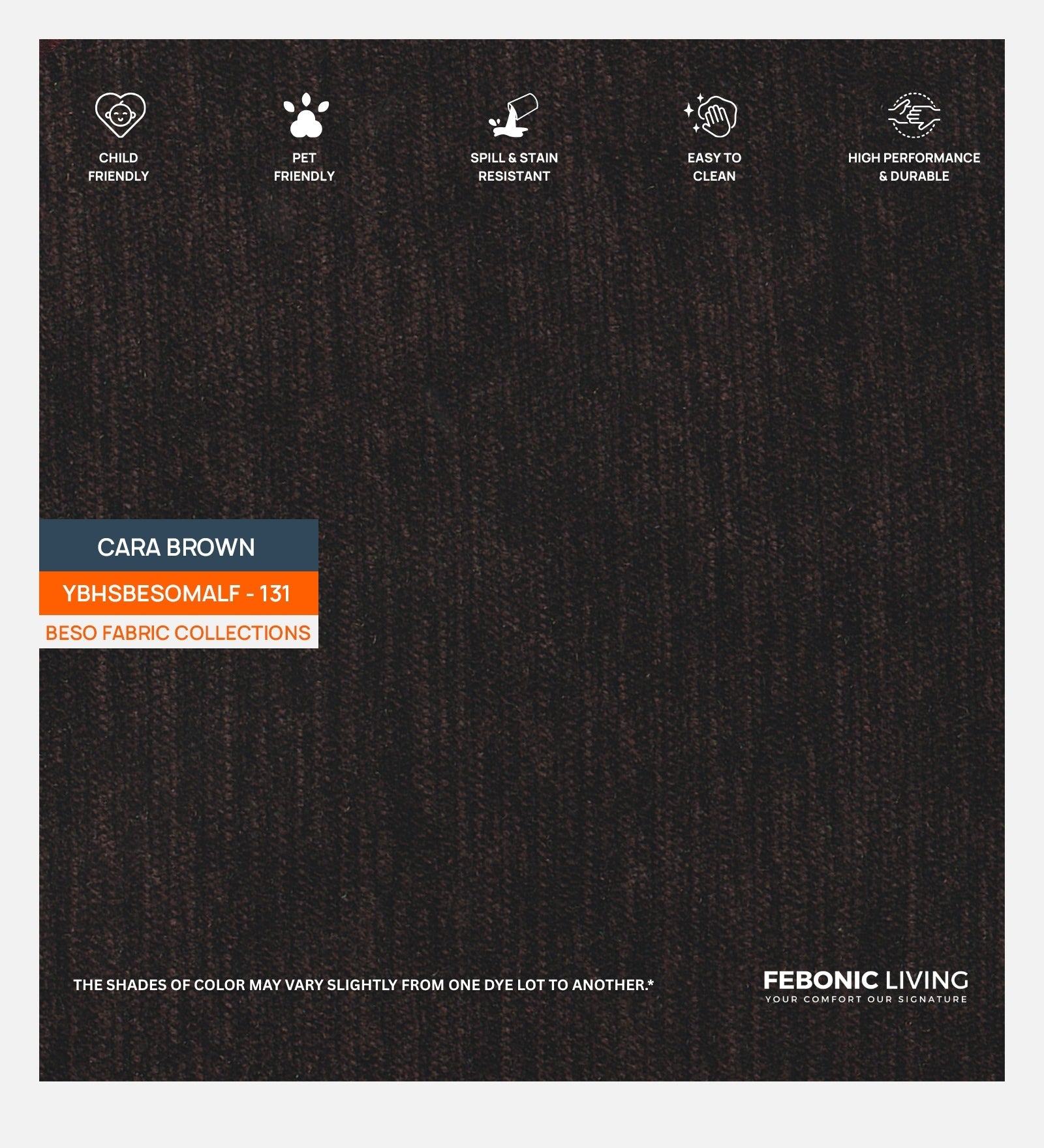 Polycotton Beso Fabric Cara Brown 131 Code