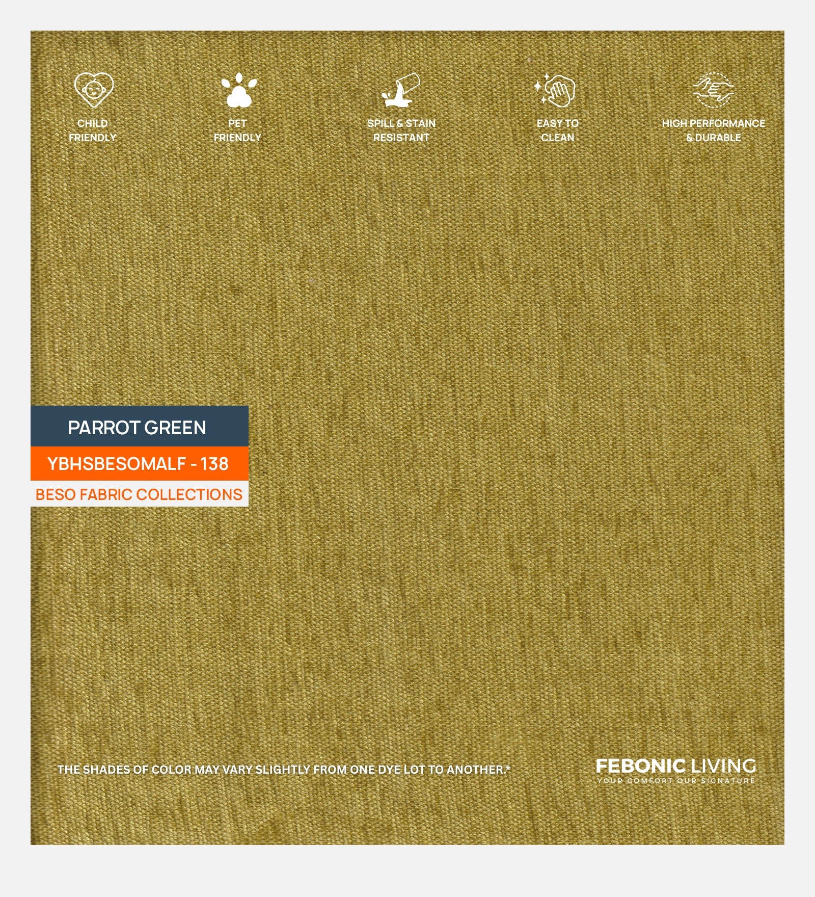 Polycotton Beso Fabric Parrot Green 138 Code