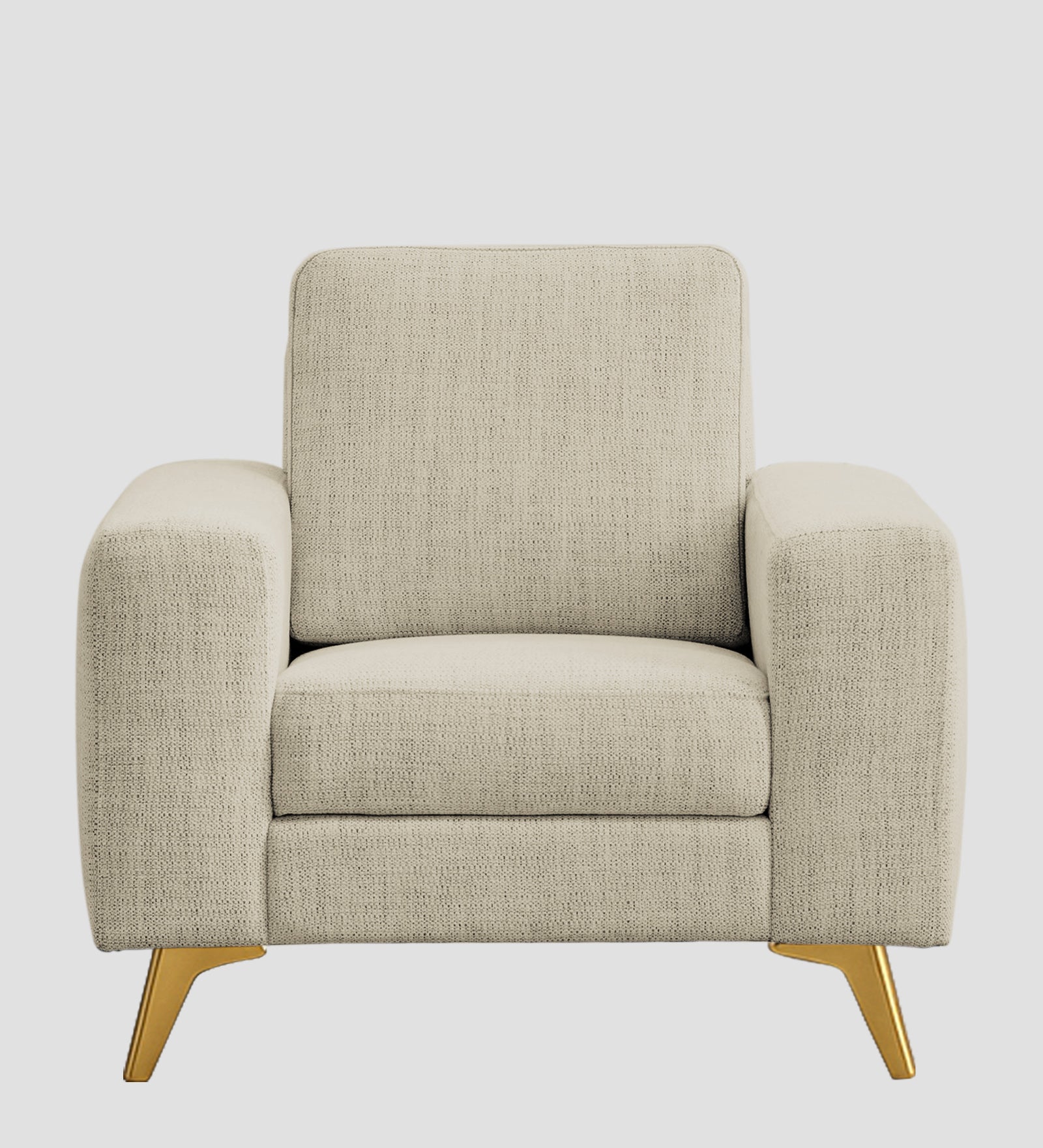 Quba Fabric 1 Seater Sofa In Maple Cream Colour