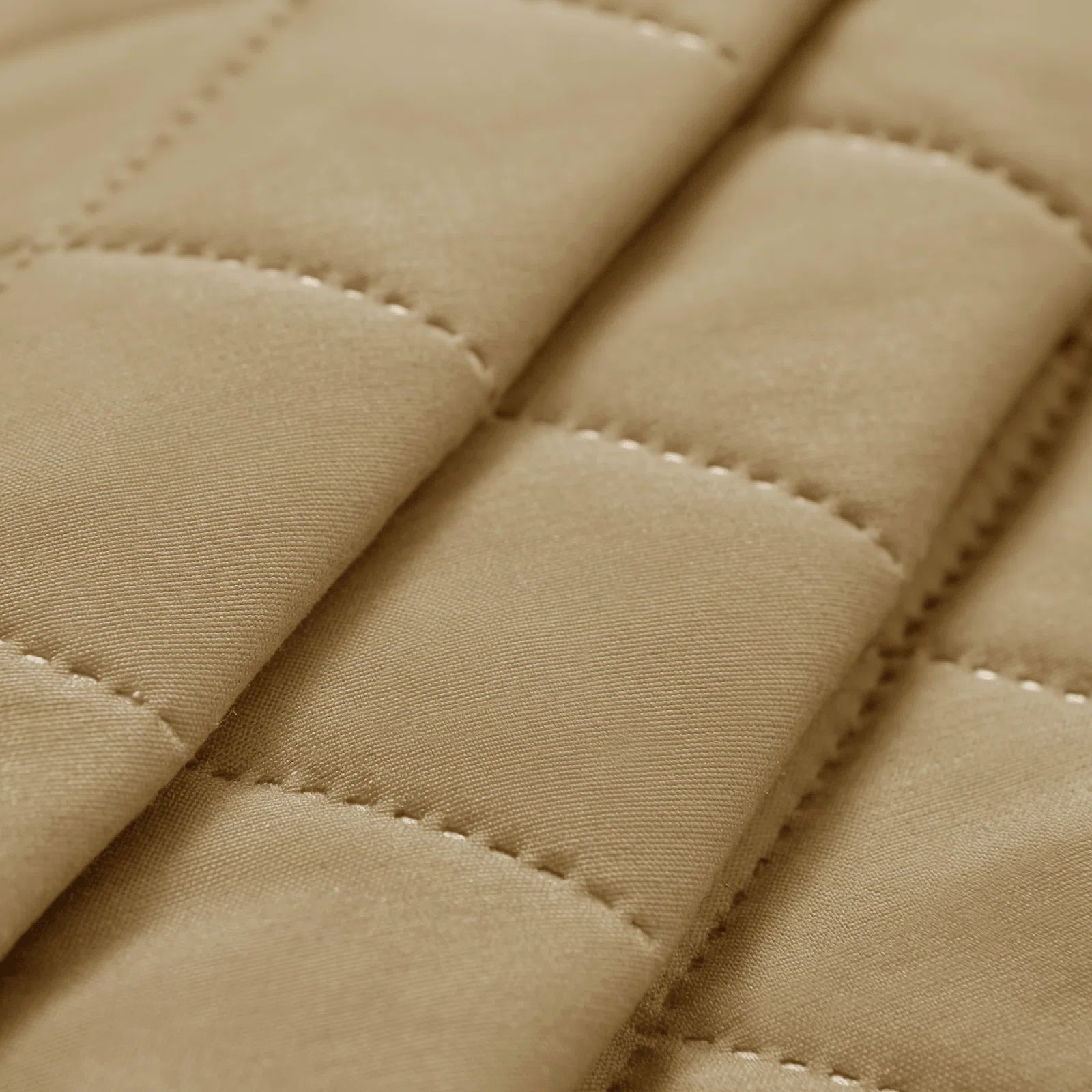 Omkar Velvet Quilted 1 Seater Recliner Cover in Winter Beige Colour - Febonic Living