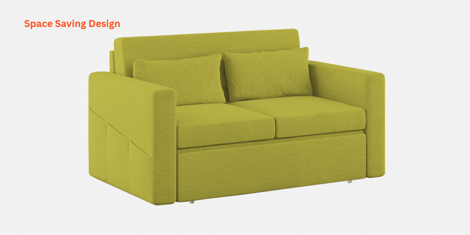 River Fabric 2 Seater Pull Out Sofa Cum Bed In Cara Brown Colour - Febonic Living