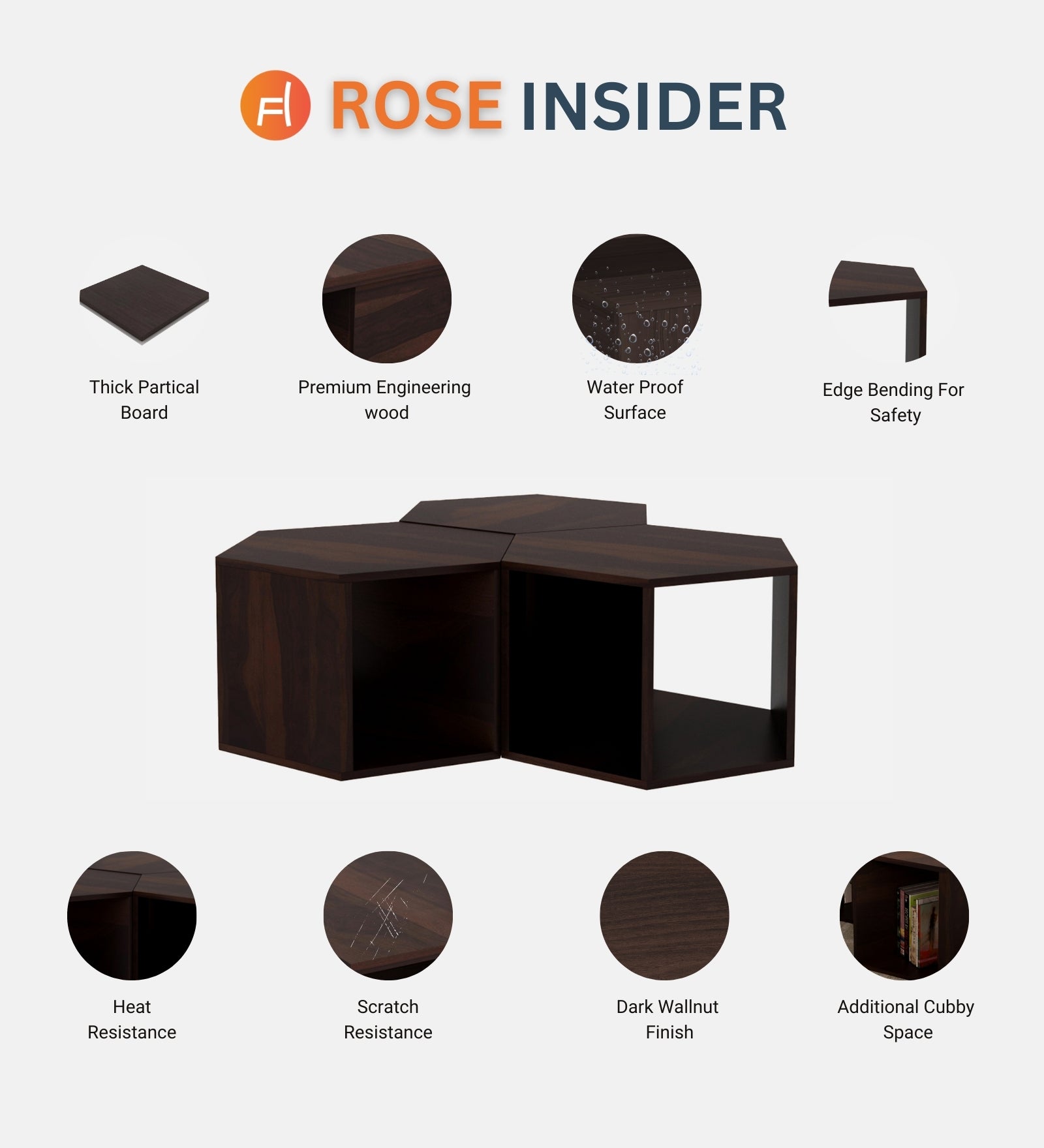 Mann Nesting Table In Dark Walnut Finish - Febonic Living