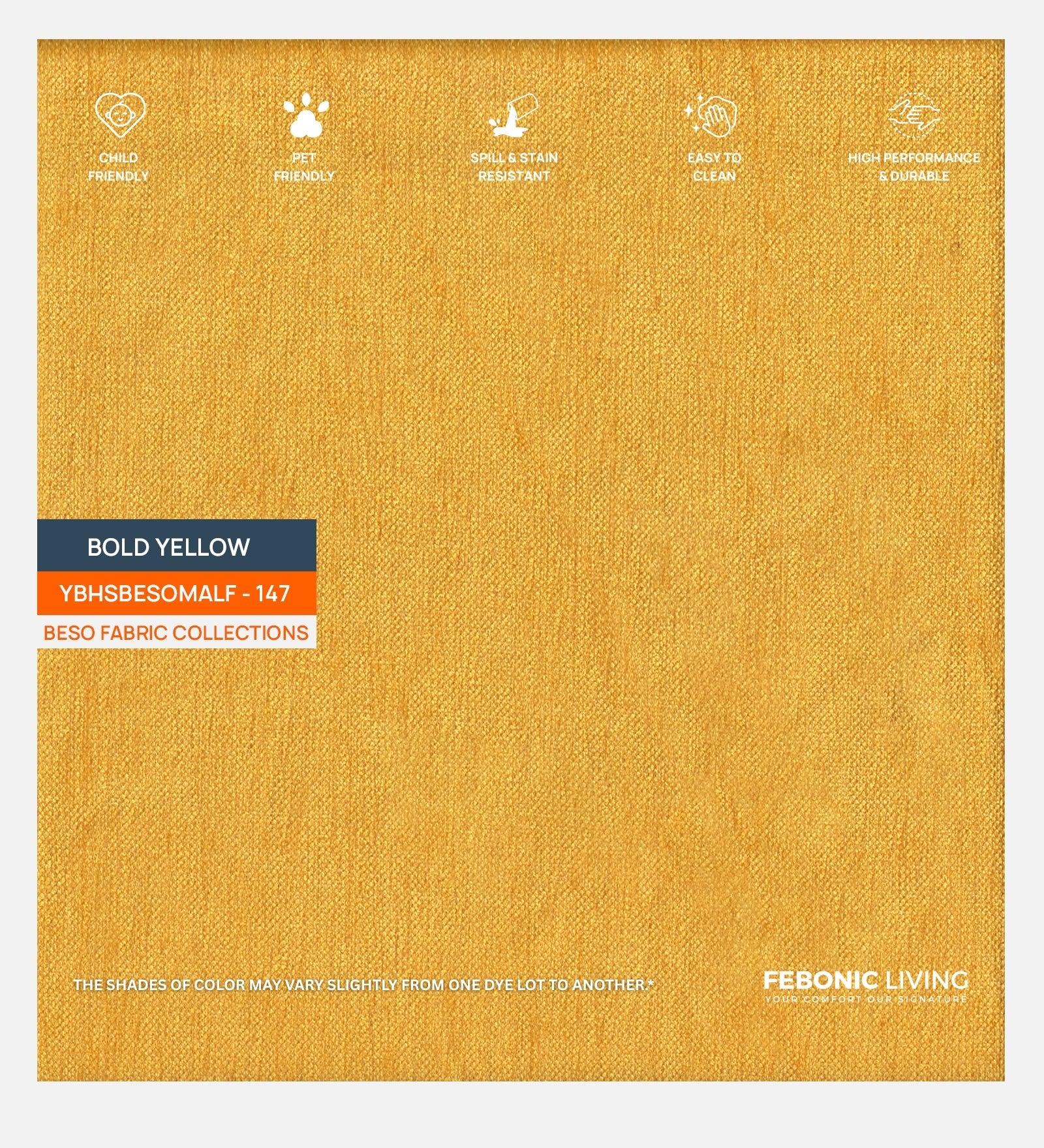 Rana Fabric 1 Seater Sofa In Bold Yellow Colour - Febonic Living