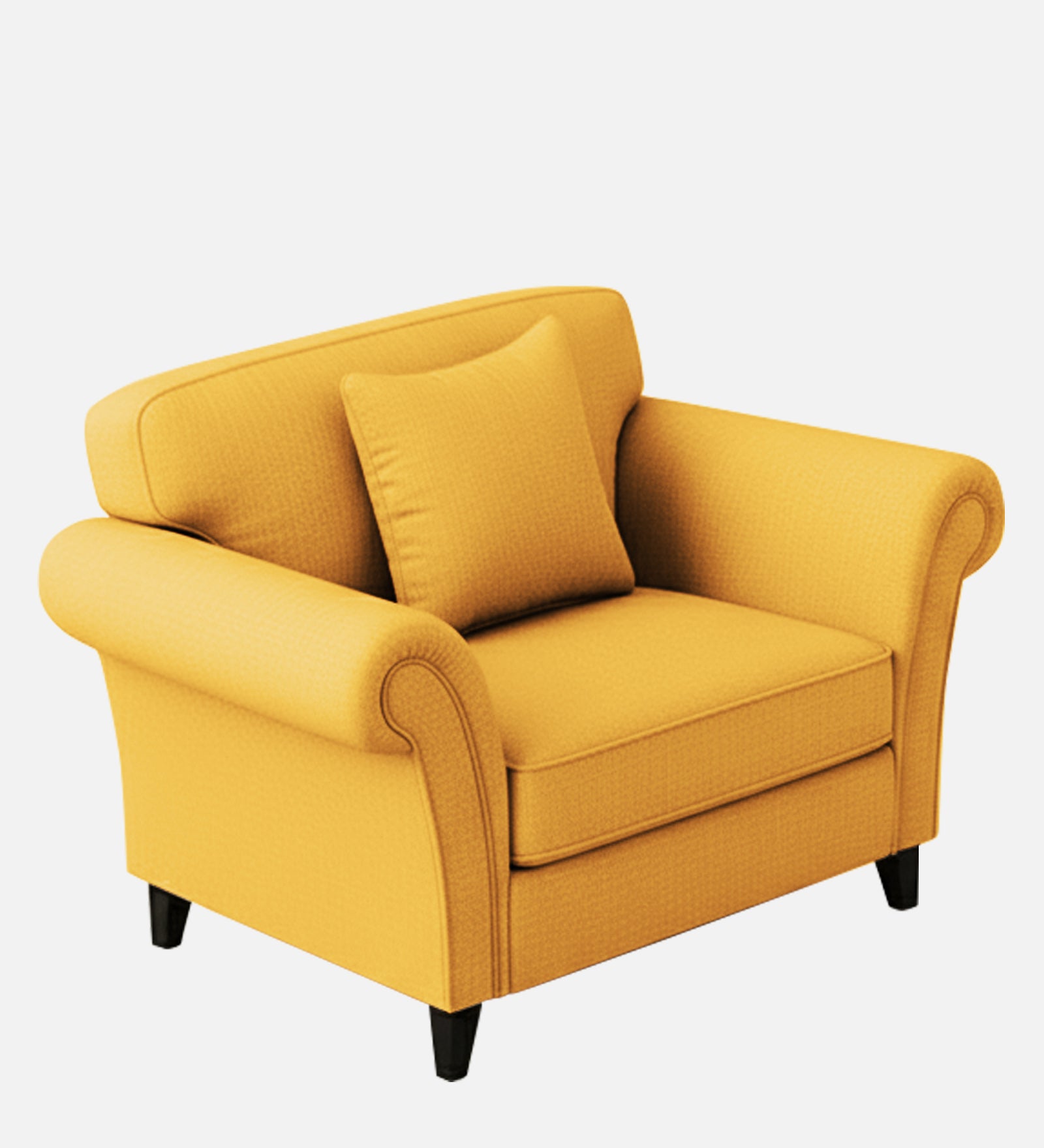 Rana Fabric 1 Seater Sofa In Bold Yellow Colour - Febonic Living