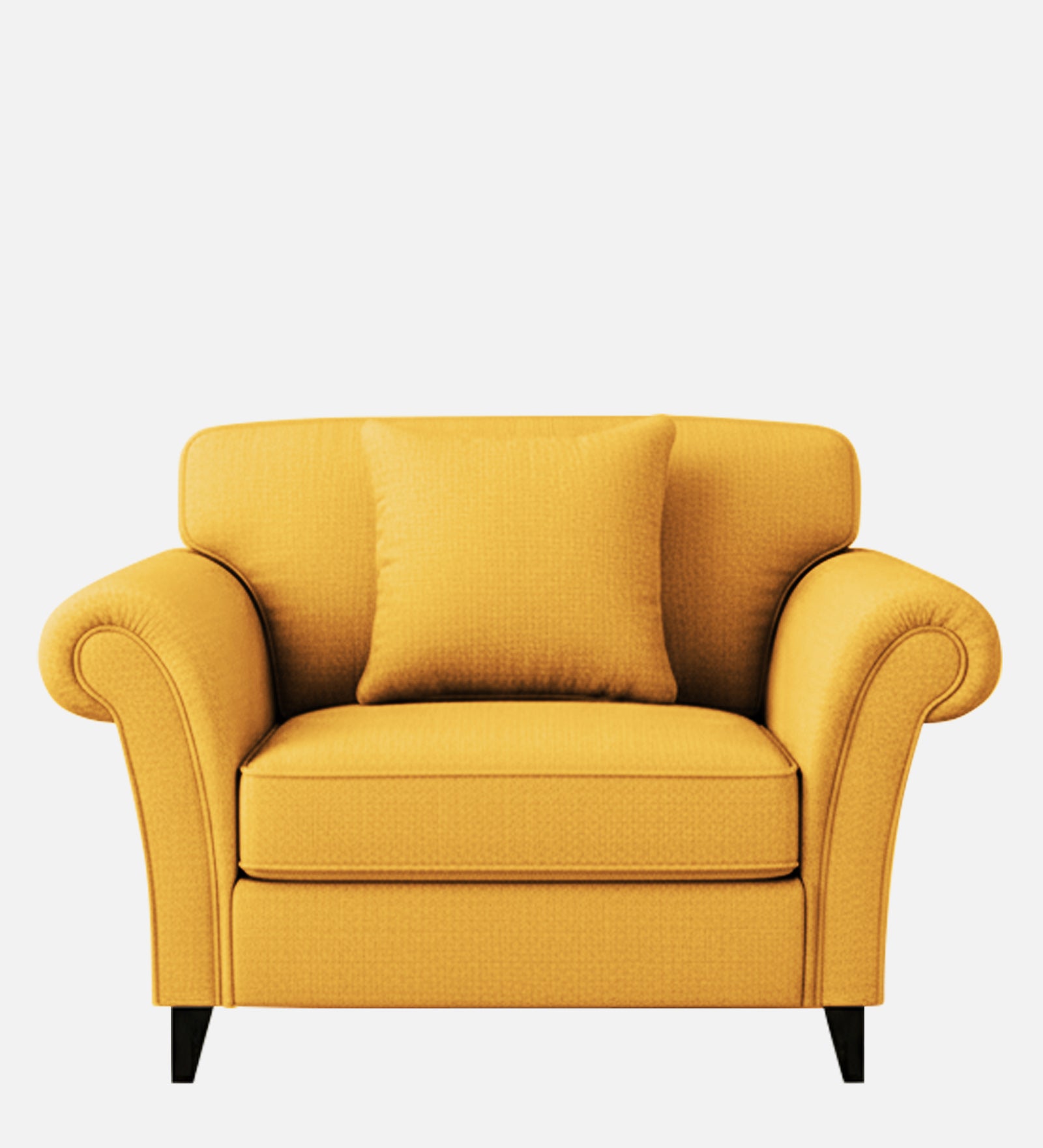 Rana Fabric 1 Seater Sofa In Bold Yellow Colour - Febonic Living