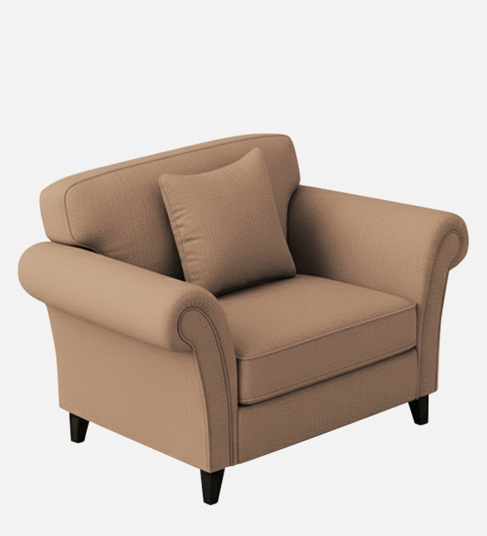 Rana Fabric 1 Seater Sofa In Cosmic Beige Colour - Febonic Living