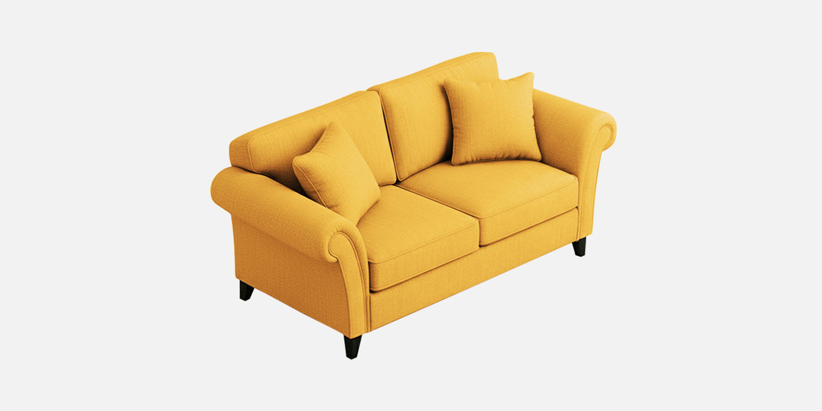 Rana Fabric 2 Seater Sofa In Bold Yellow Colour