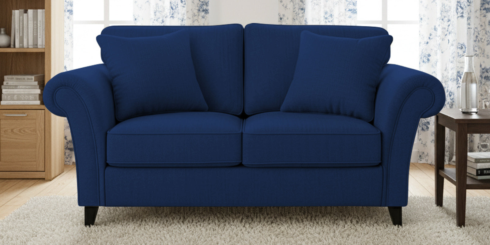 Rana Fabric 2 Seater Sofa In Royal Blue Colour