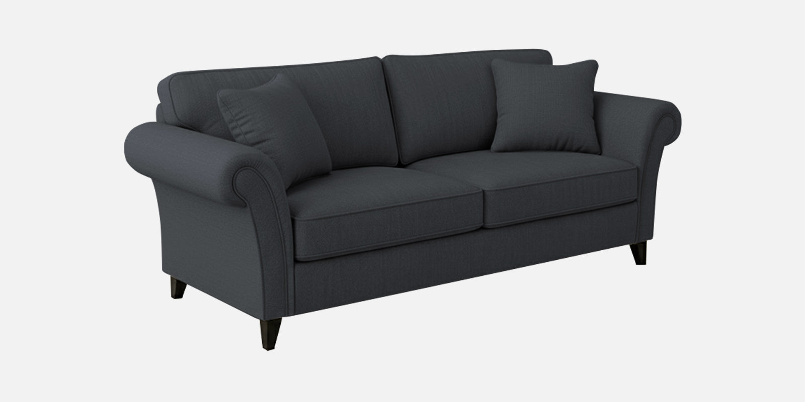 Rana Fabric 3 Seater Sofa In Charcoal Grey Colour