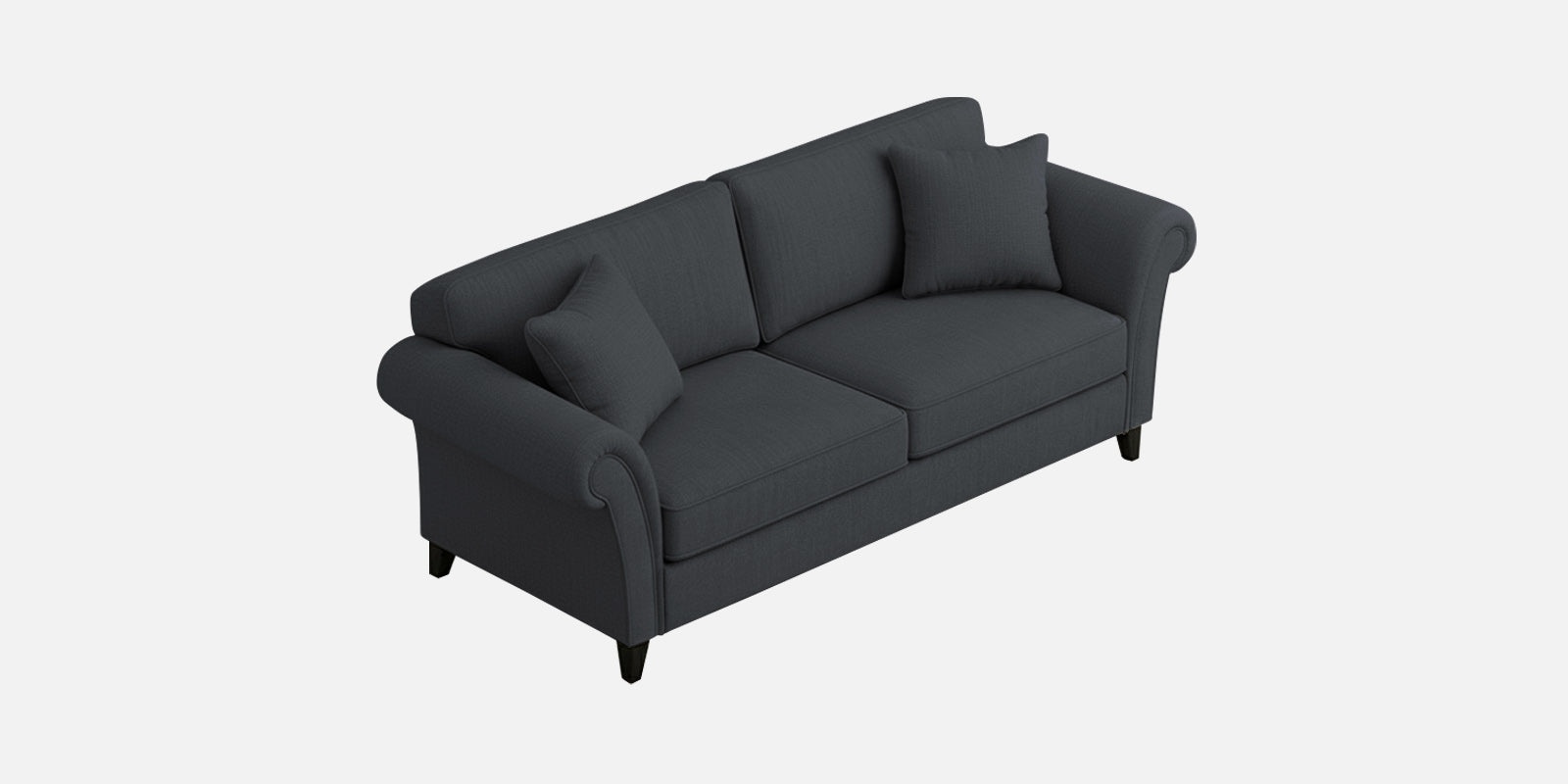 Rana Fabric 3 Seater Sofa In Charcoal Grey Colour