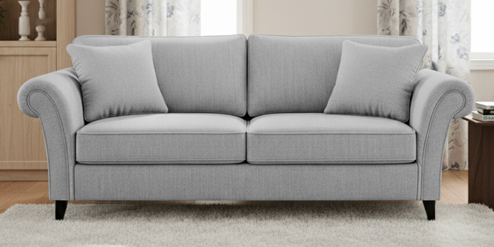 Rana Fabric 3 Seater Sofa In Lit Grey Colour