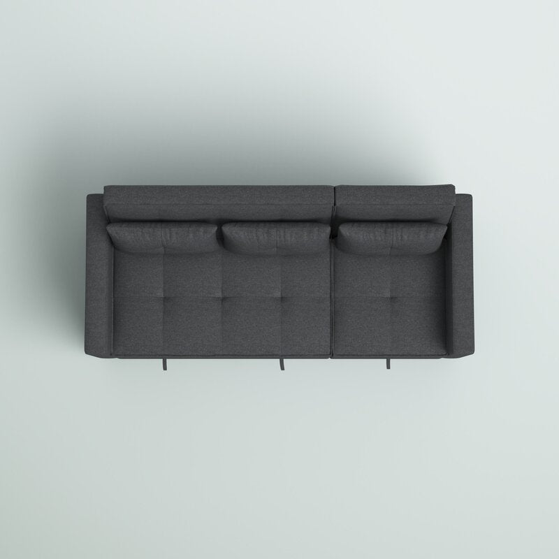 Arwel Fabric 3 Seater Pull Out Sofa Cum Bed In Charcoal Grey Colour - Febonic Living