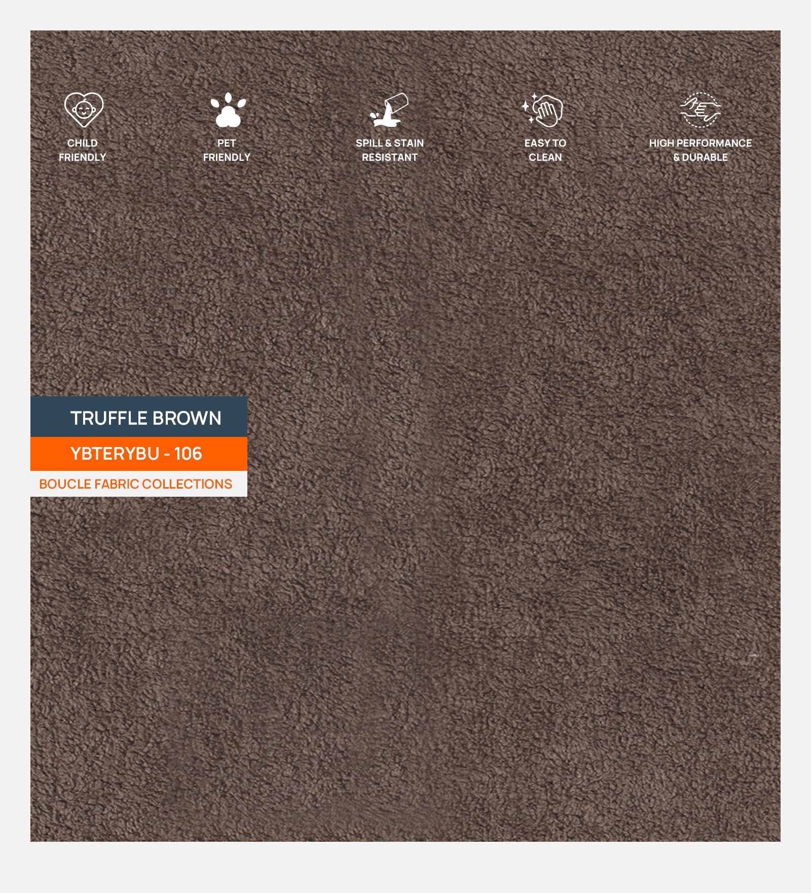 Rivo Boucle 3 Seater Sofa In Truffle Brown Colour - Febonic Living
