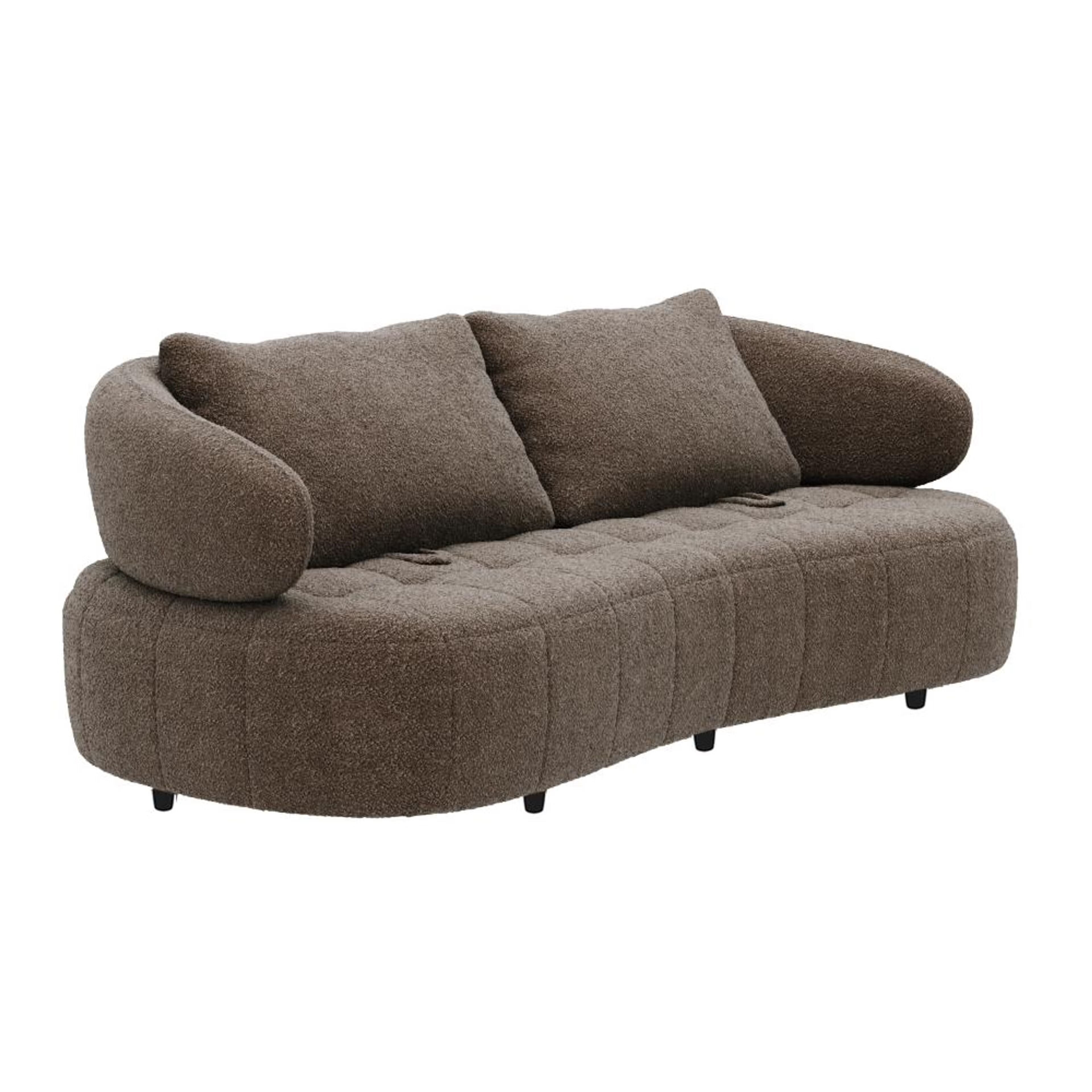Rivo Boucle 3 Seater Sofa In Truffle Brown Colour - Febonic Living