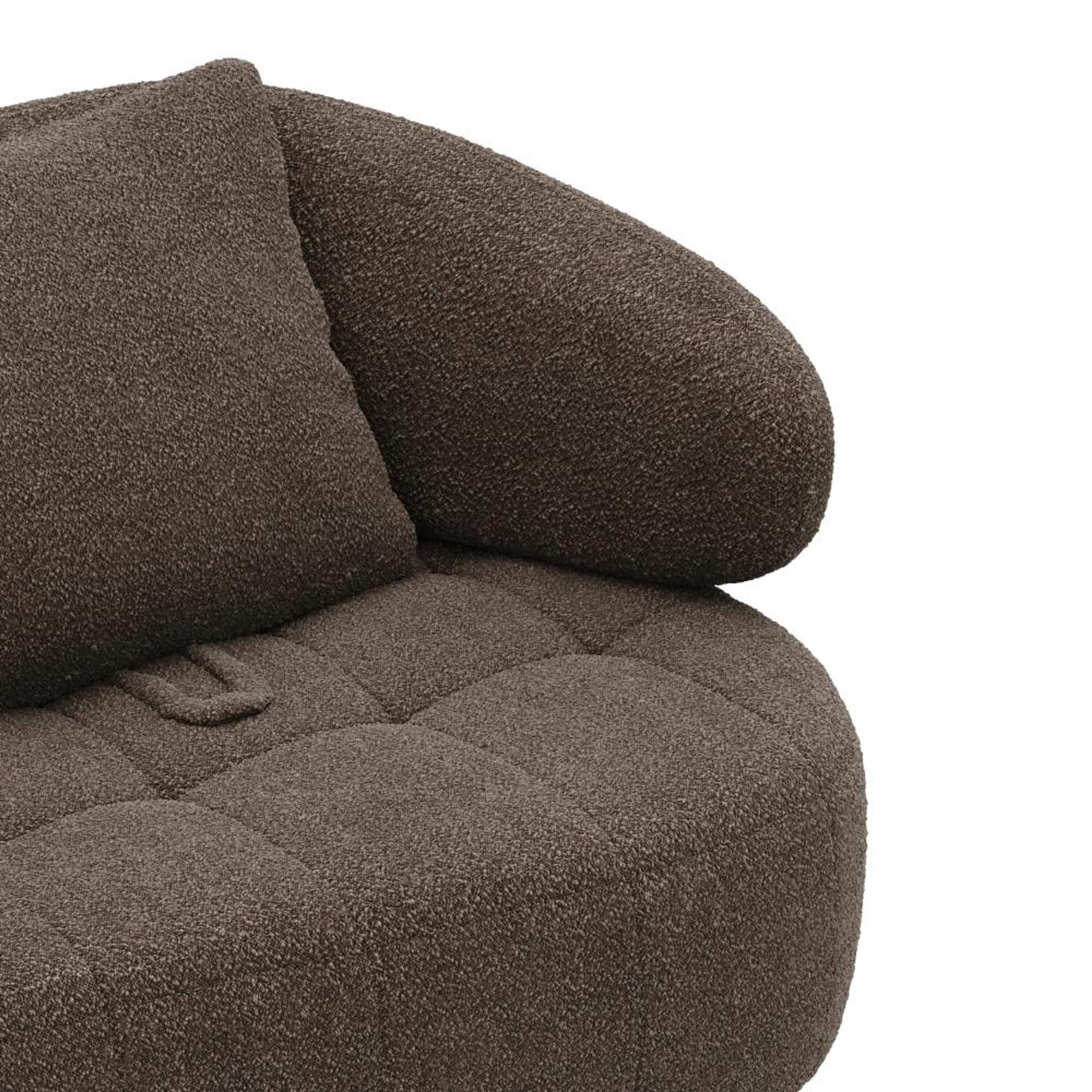 Rivo Boucle 3 Seater Sofa In Truffle Brown Colour - Febonic Living