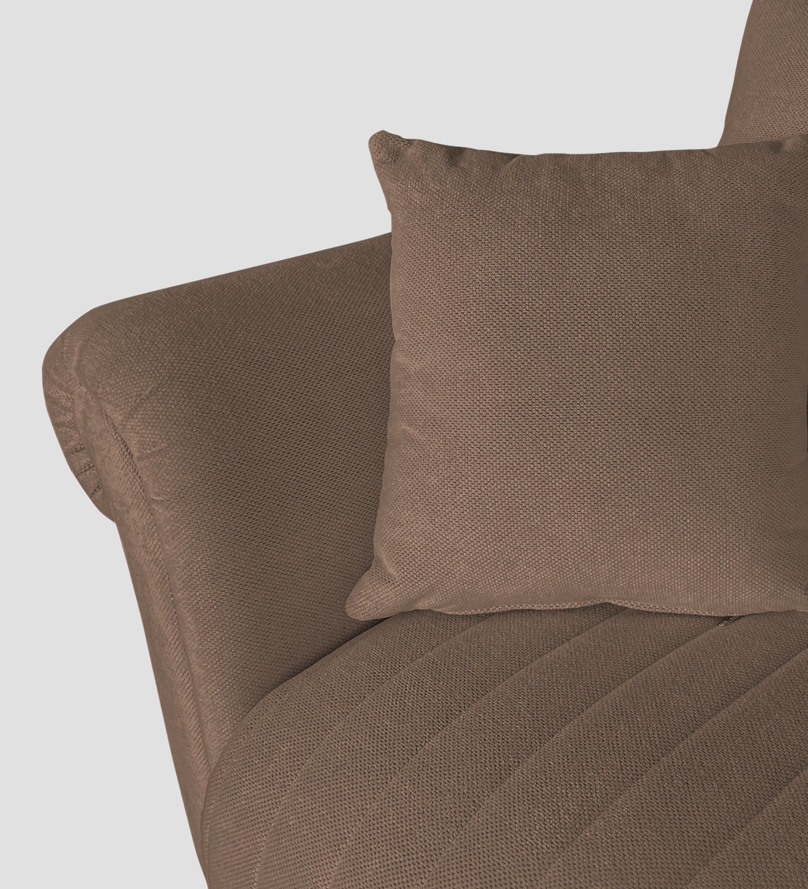 Rocar Fabric 1 Seater Sofa In Earthy Beige Colour