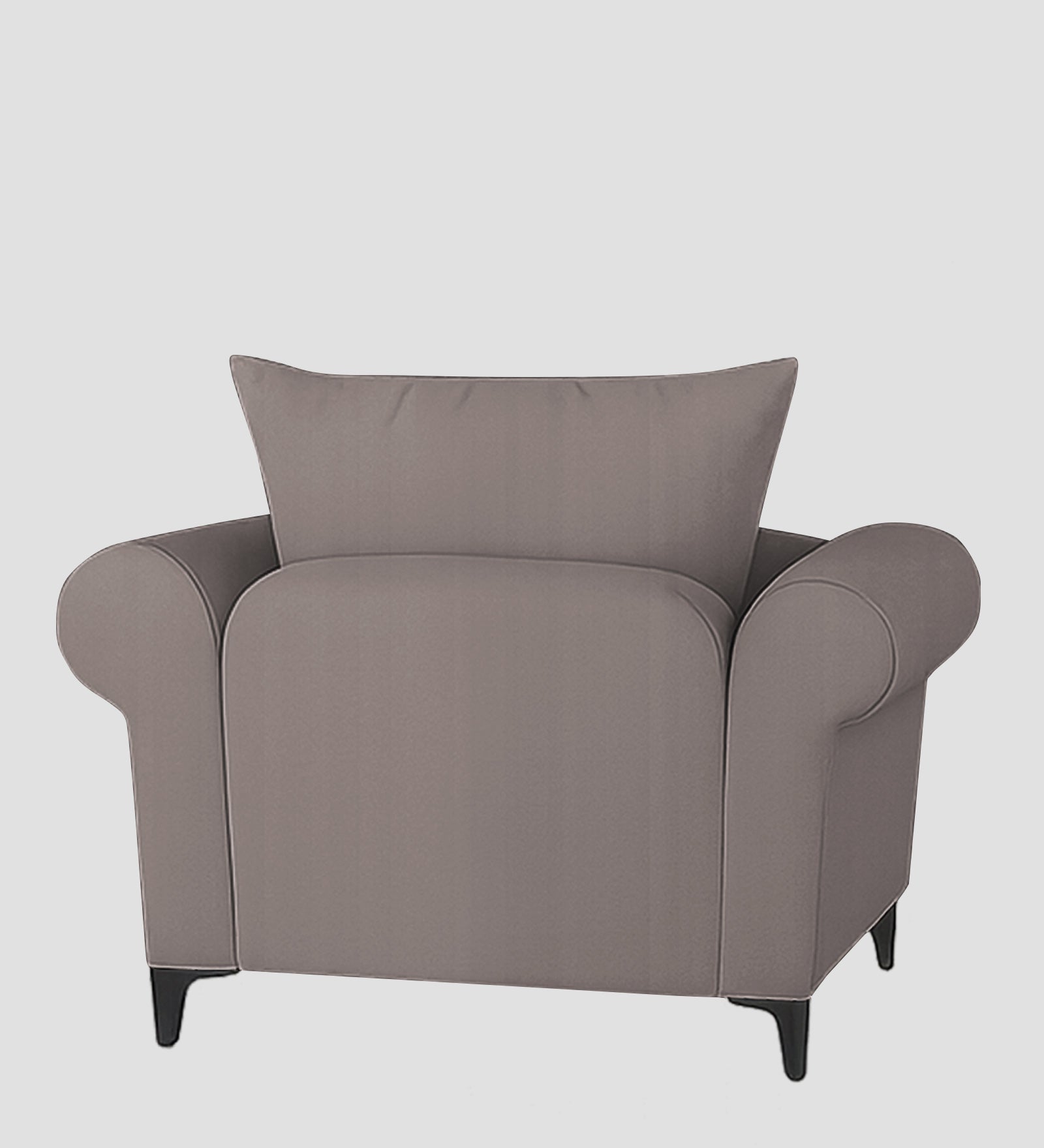 Rocar Fabric 1 Seater Sofa In Silk Grey Colour