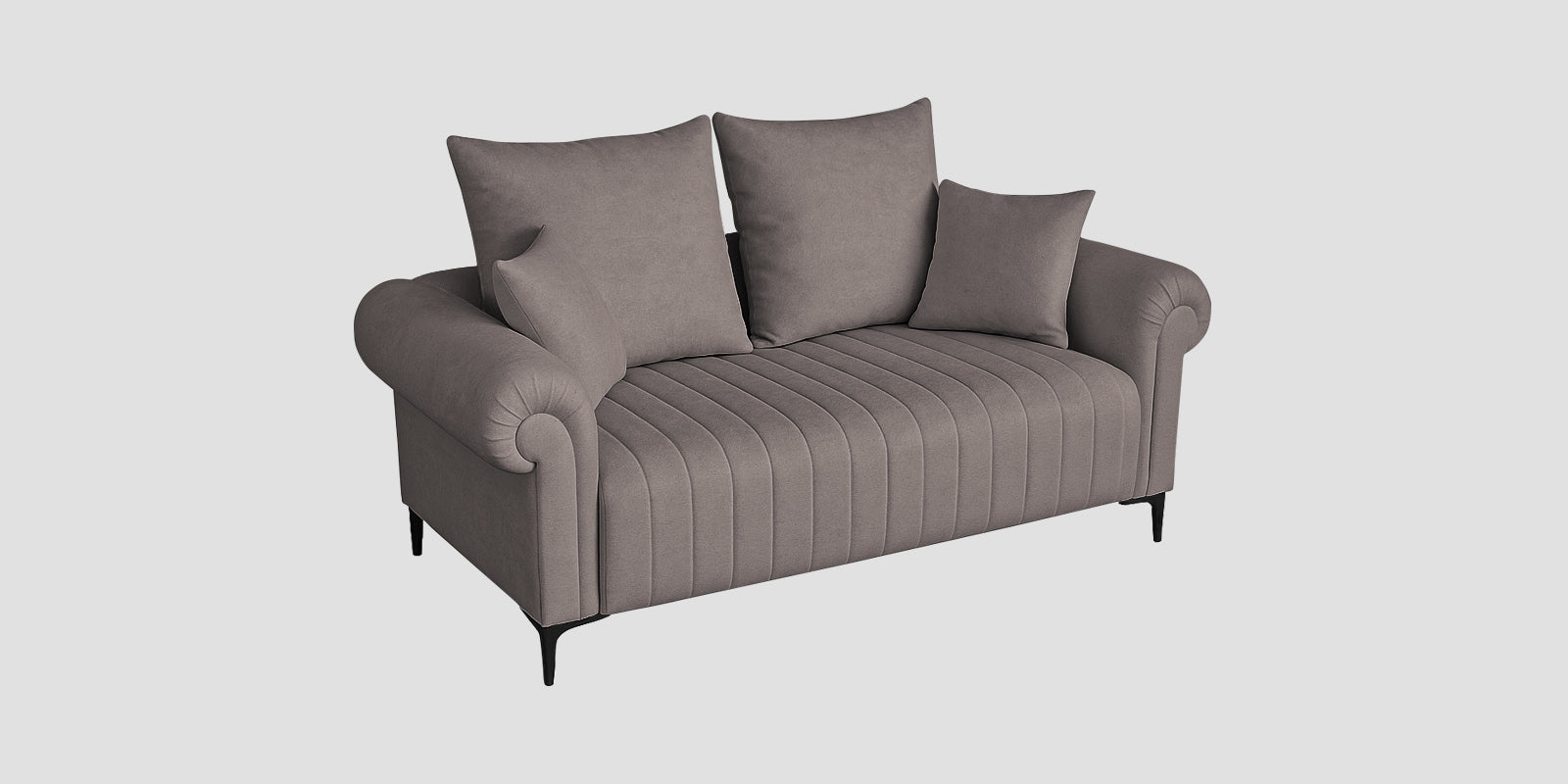 Rocar Fabric 2 Seater Sofa In Silk Grey Colour