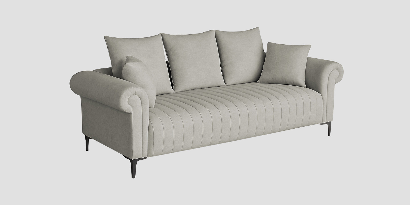 Rocar Fabric 3 Seater Sofa In Bone Beige Colour