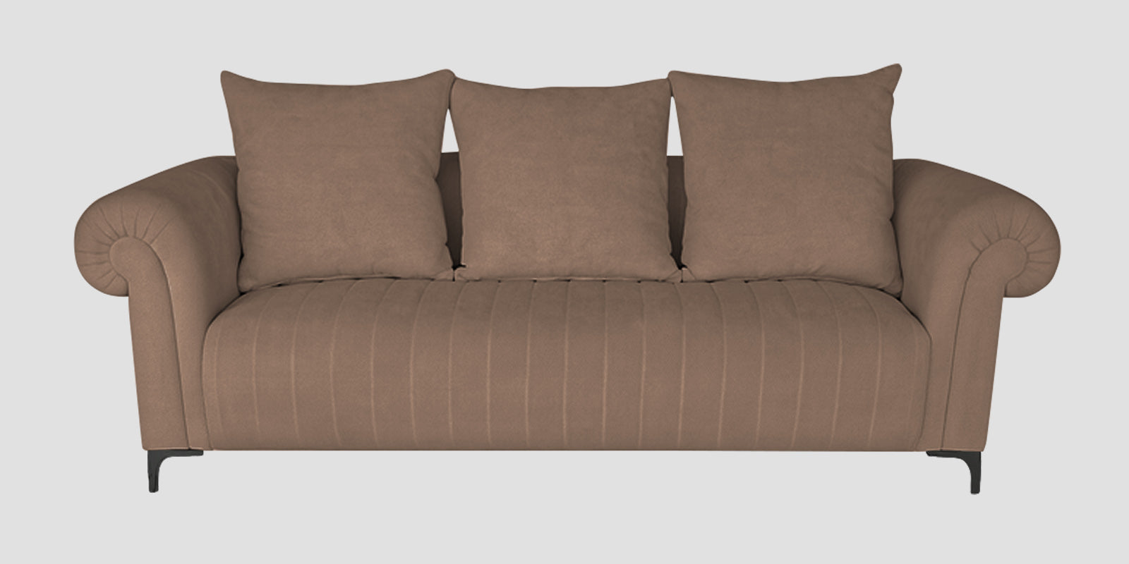 Rocar Fabric 3 Seater Sofa In Earthy Beige Colour