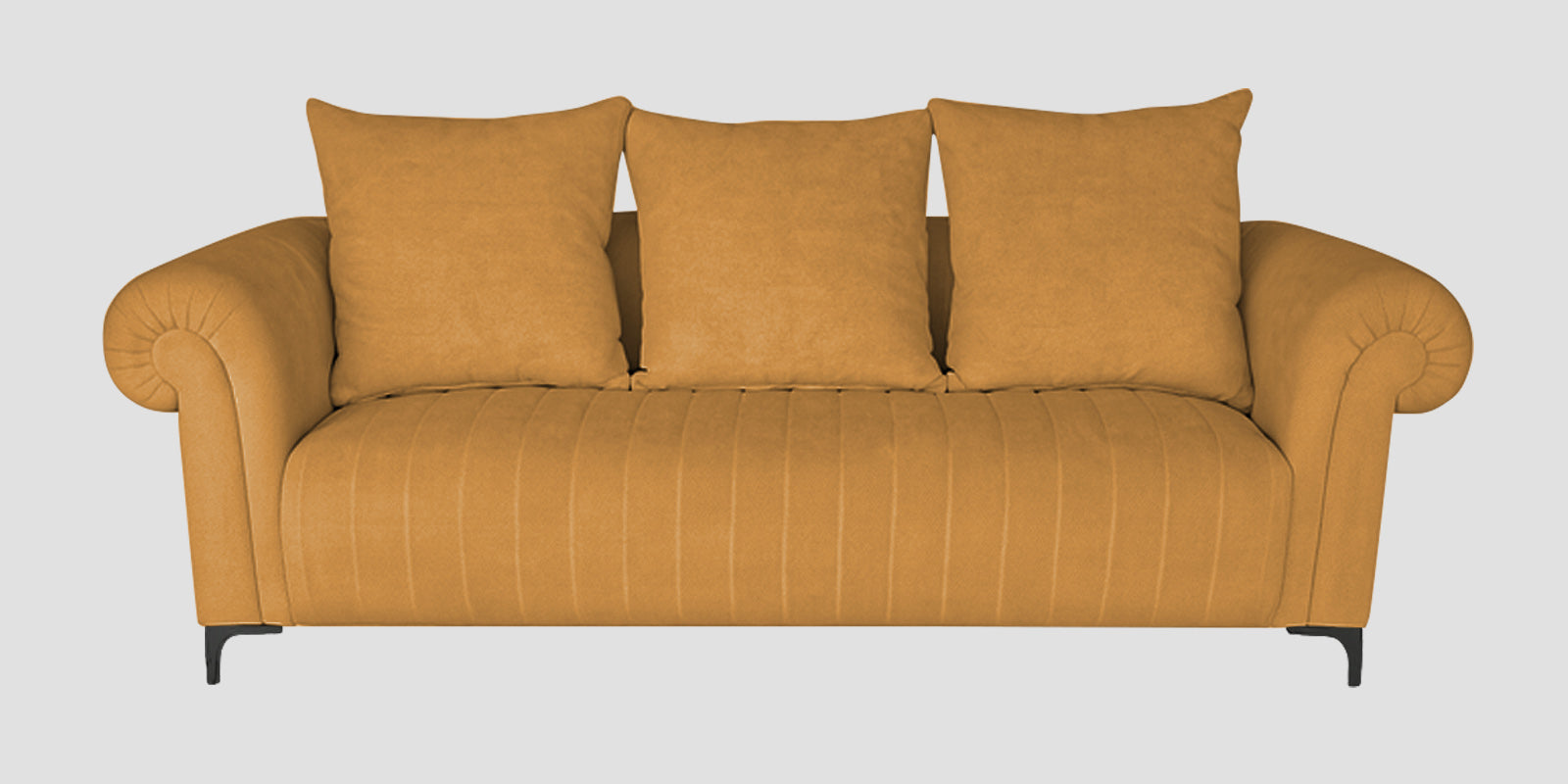 Rocar Fabric 3 Seater Sofa In Lime Yellow Colour