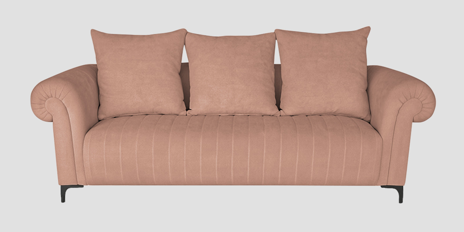 Rocar Fabric 3 Seater Sofa In Maple Pink Colour