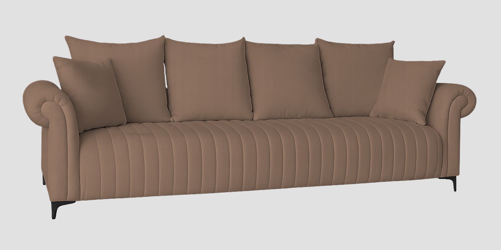 Rocar Fabric 4 Seater Sofa In Earthy Beige Colour