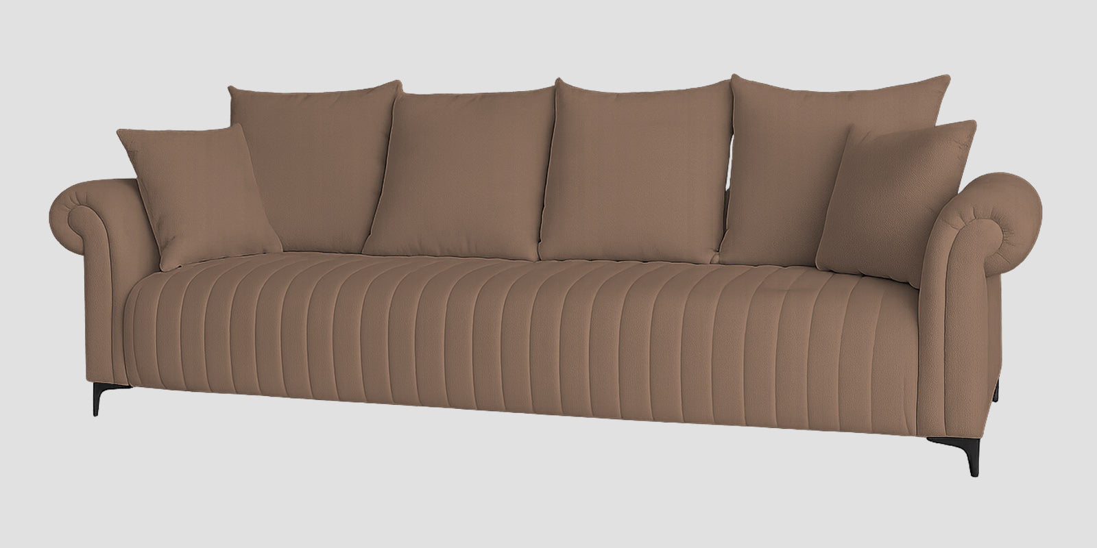 Rocar Fabric 4 Seater Sofa In Earthy Beige Colour