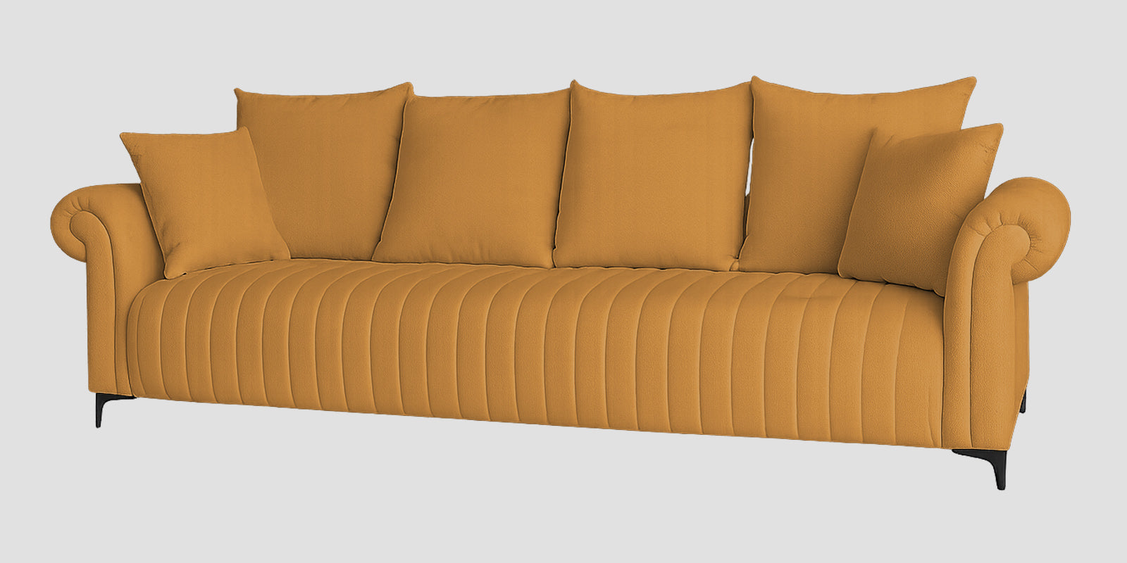 Rocar Fabric 4 Seater Sofa In Lime Yellow Colour