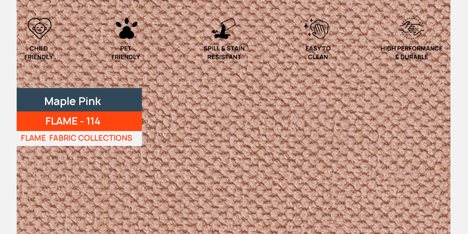 Rocar Fabric 4 Seater Sofa In Maple Pink Colour