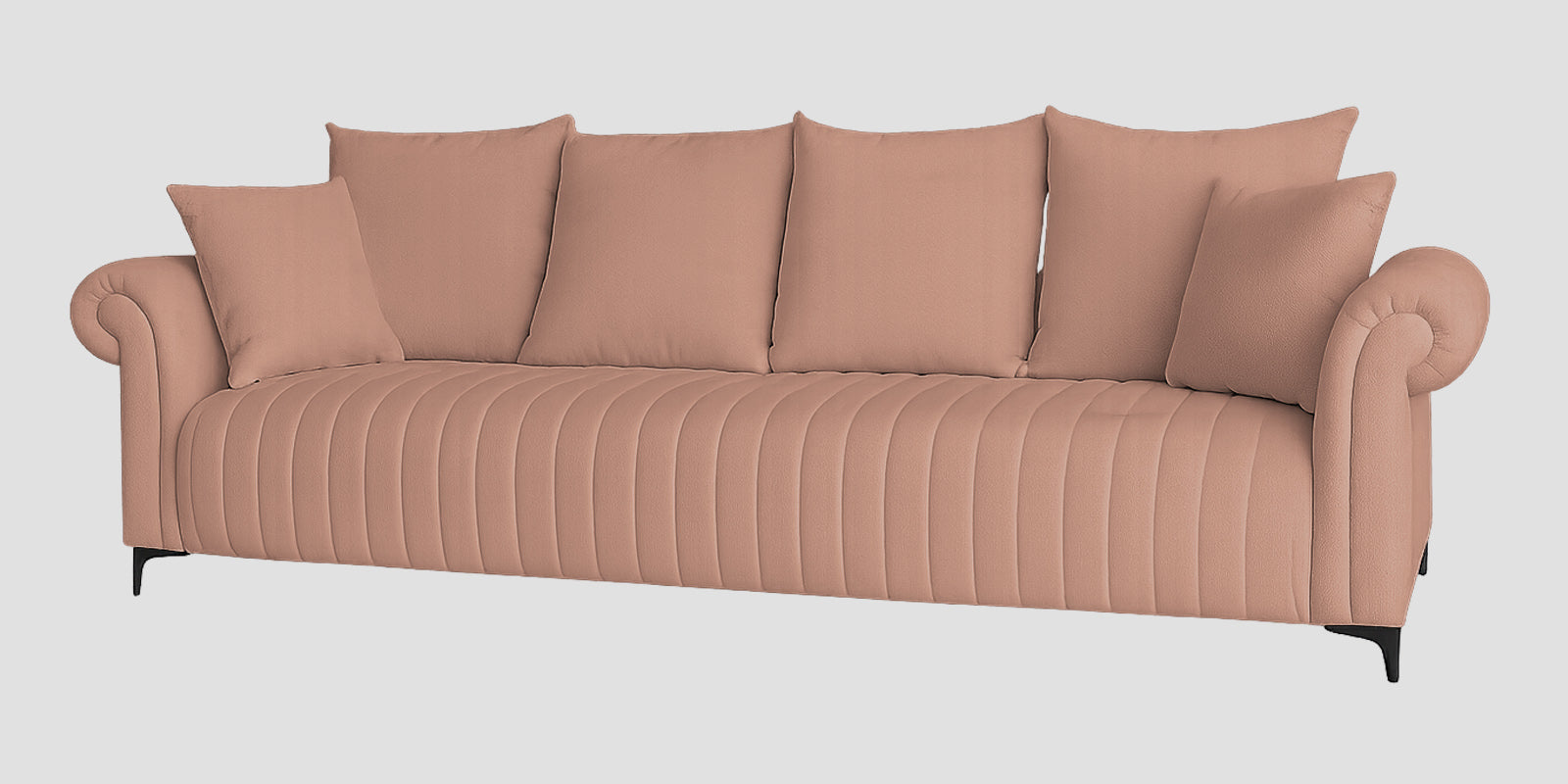 Rocar Fabric 4 Seater Sofa In Maple Pink Colour