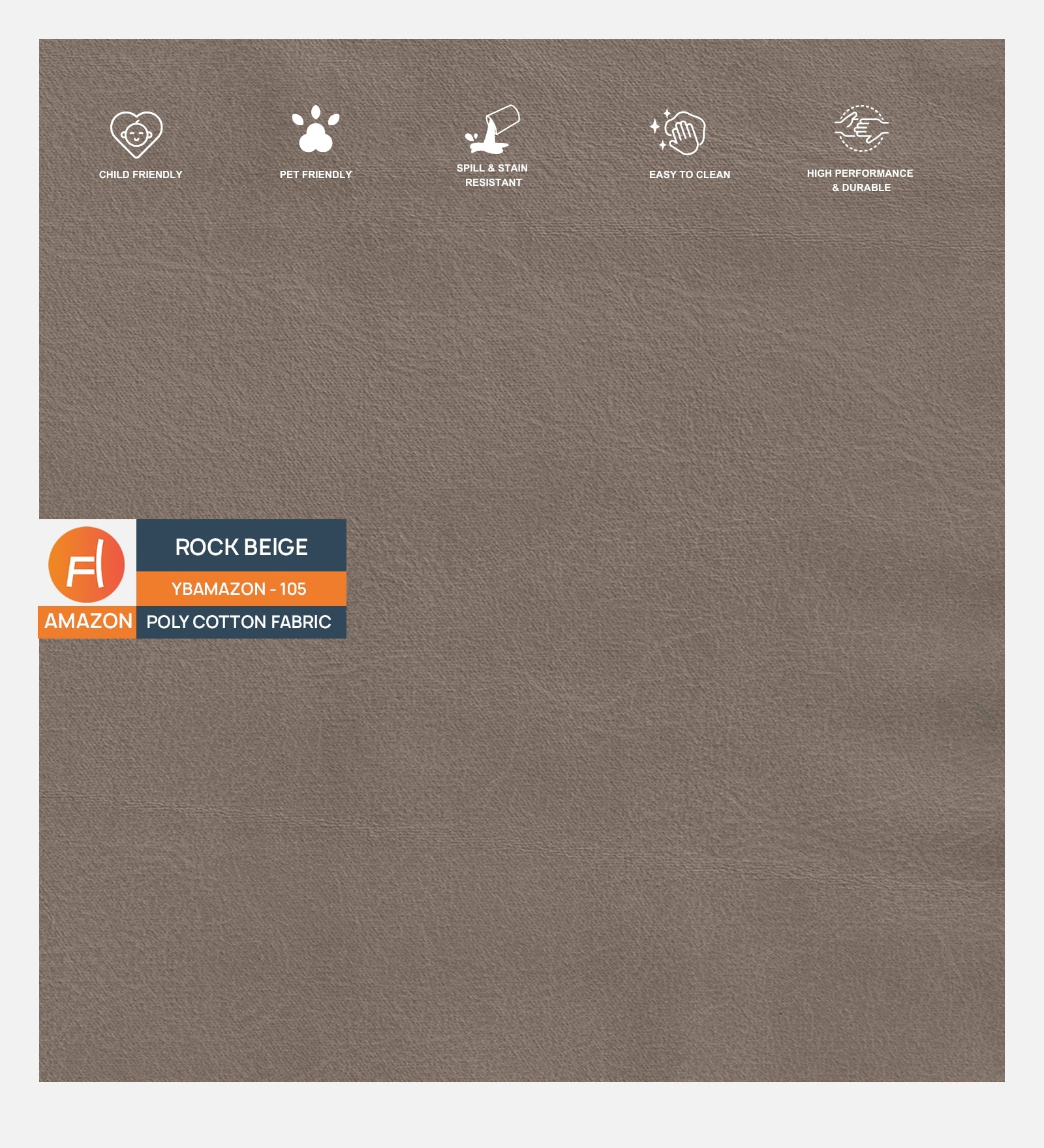 Woody Fabric 1 Seater Sofa In Rock Beige Colour - Febonic Living