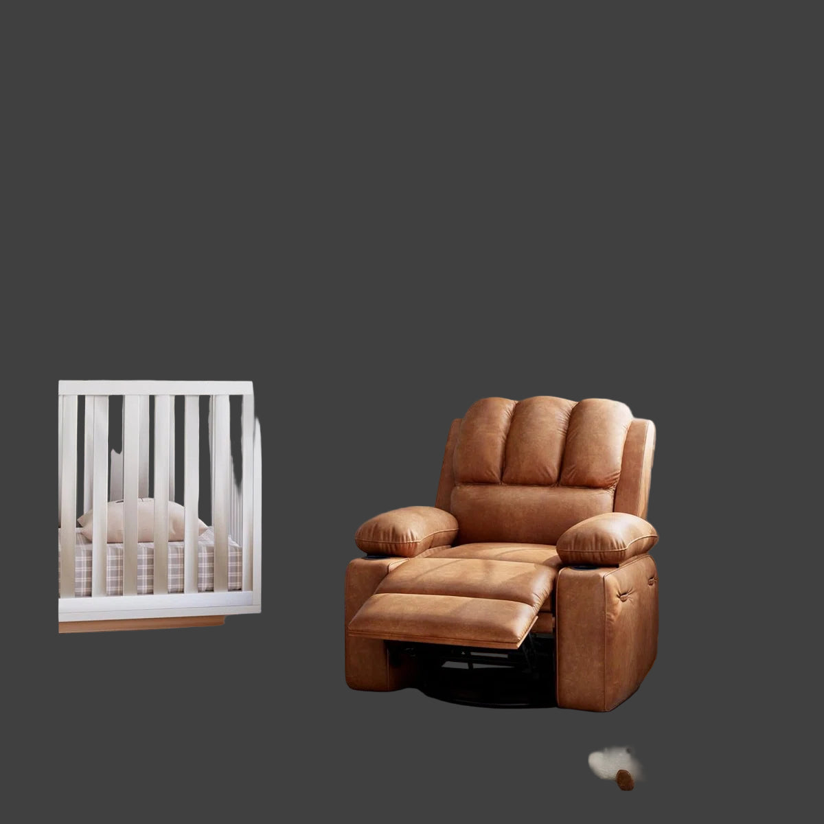 Rootra Leatherette 1 Seater Motorized Recliner In Cinnamon Brown Colour