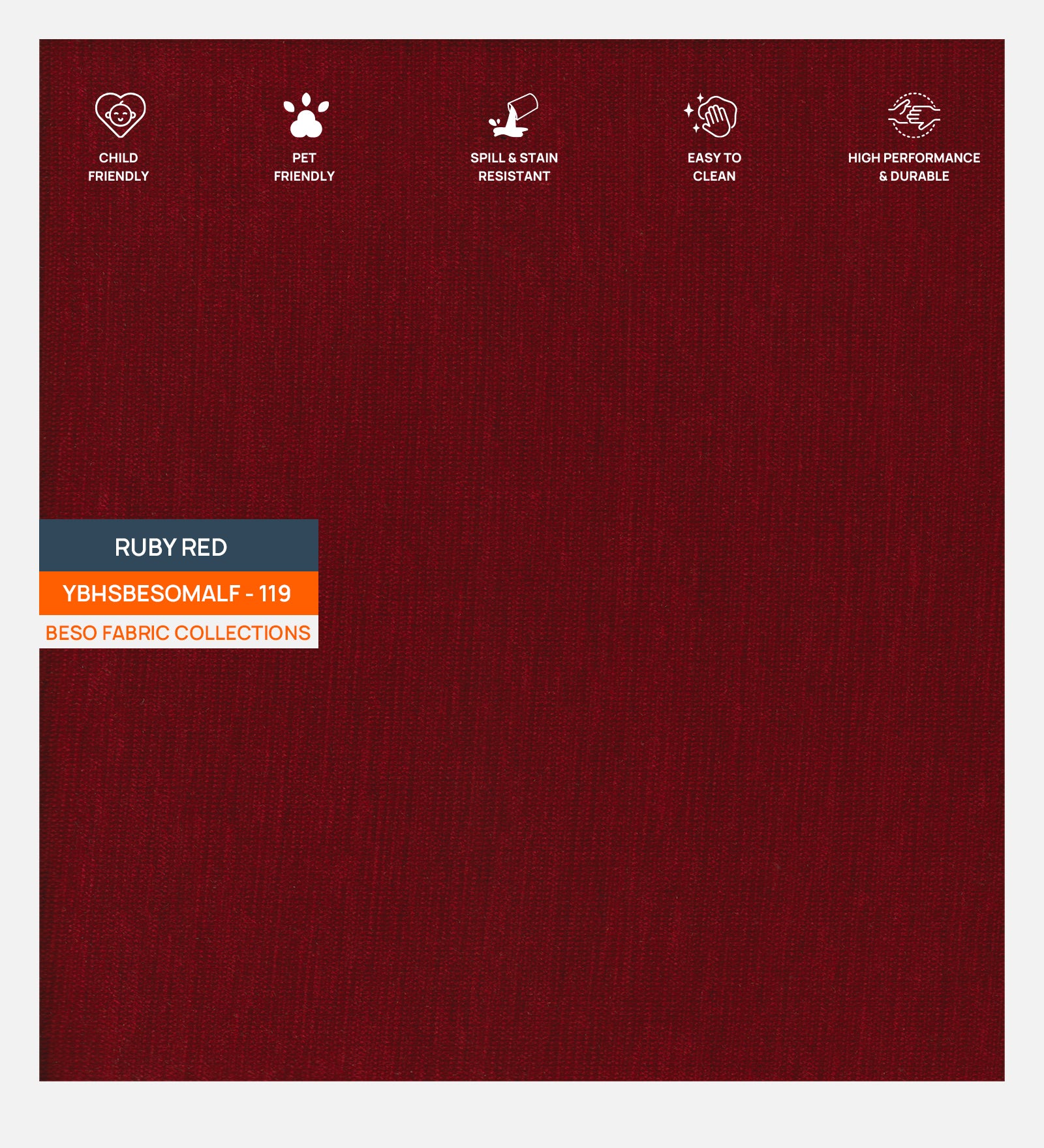 Colina Fabric Upholstered King Size Bed In Ruby Red Colour With Box Storage - Febonic Living