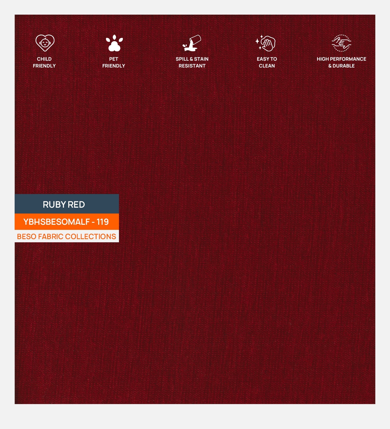 Colina Fabric Queen Size Bed In Ruby Red Colour With Box Storage - Febonic Living