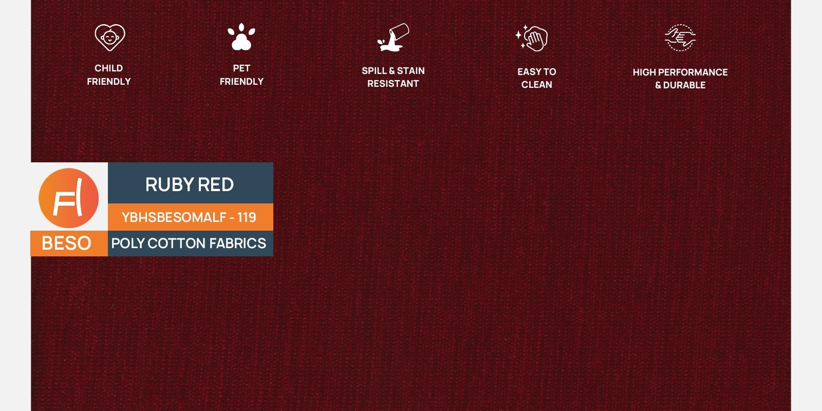 Casper Fabric 2 Seater Sofa In Ruby Red Colour - Febonic Living