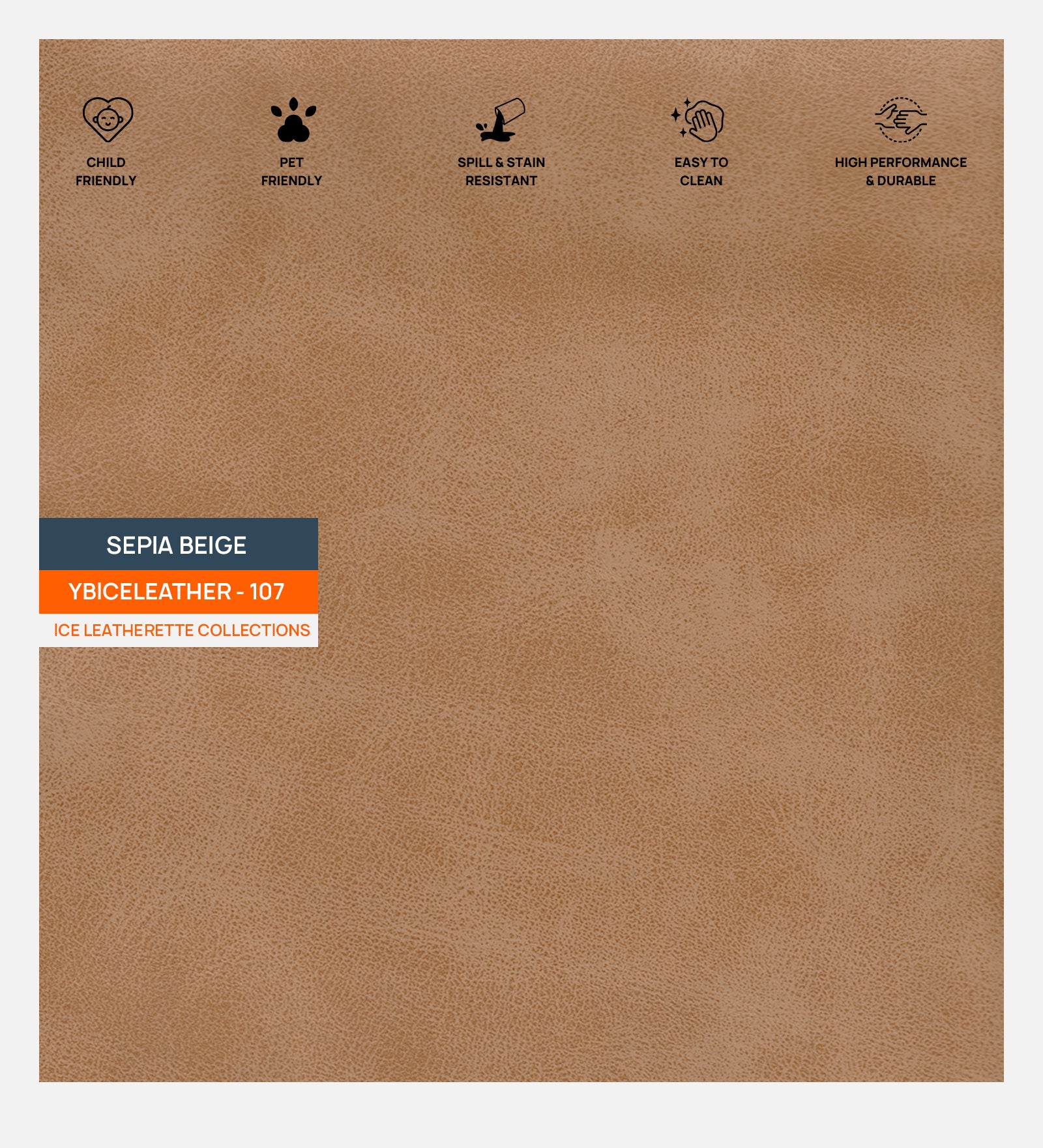 Artificial Leather Swatch Wheat Beige 107 Code - Febonic Living