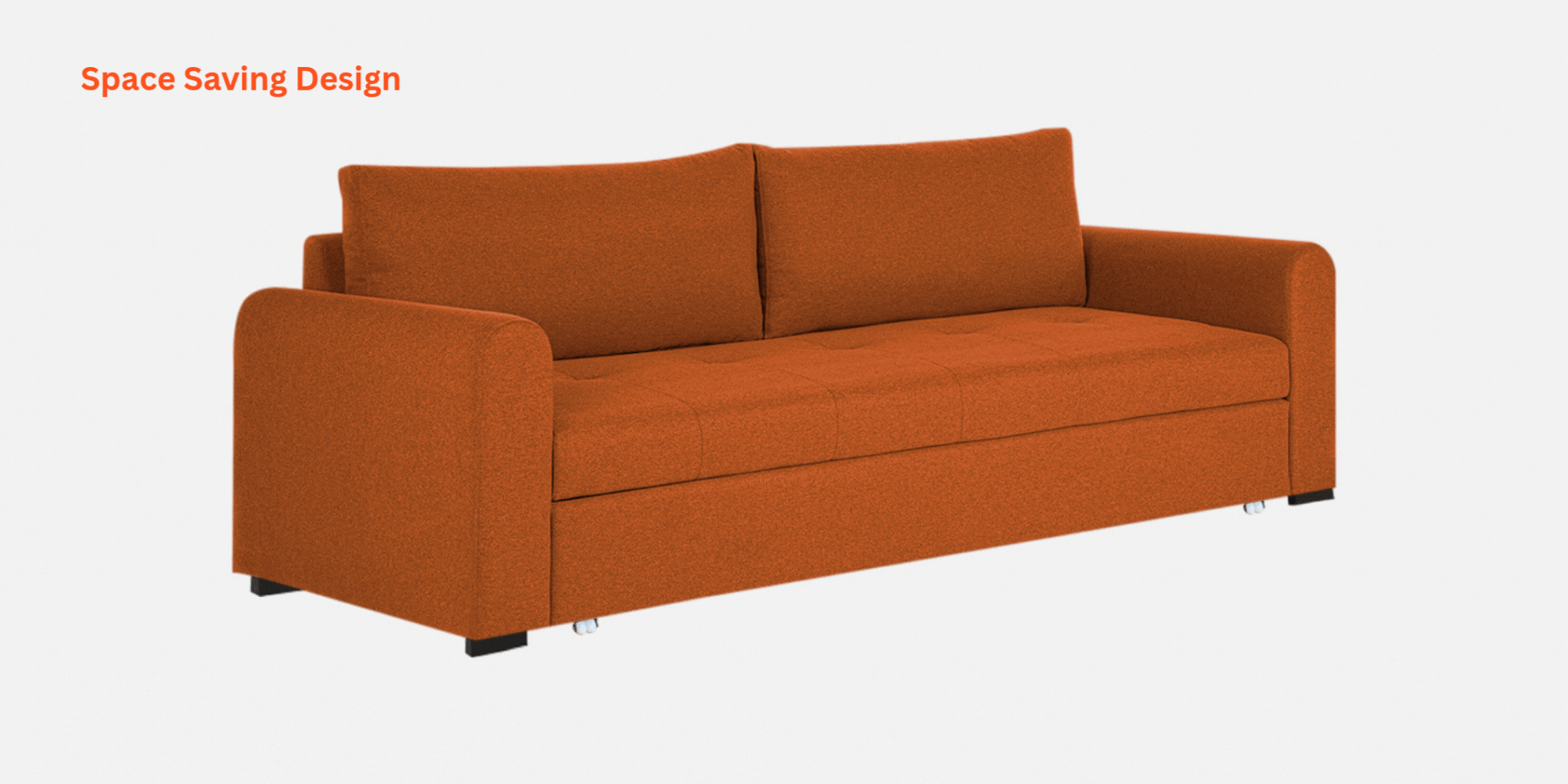 Sigma Fabric 3 Seater Pull Out Sofa Cum Bed In Sea Green Colour