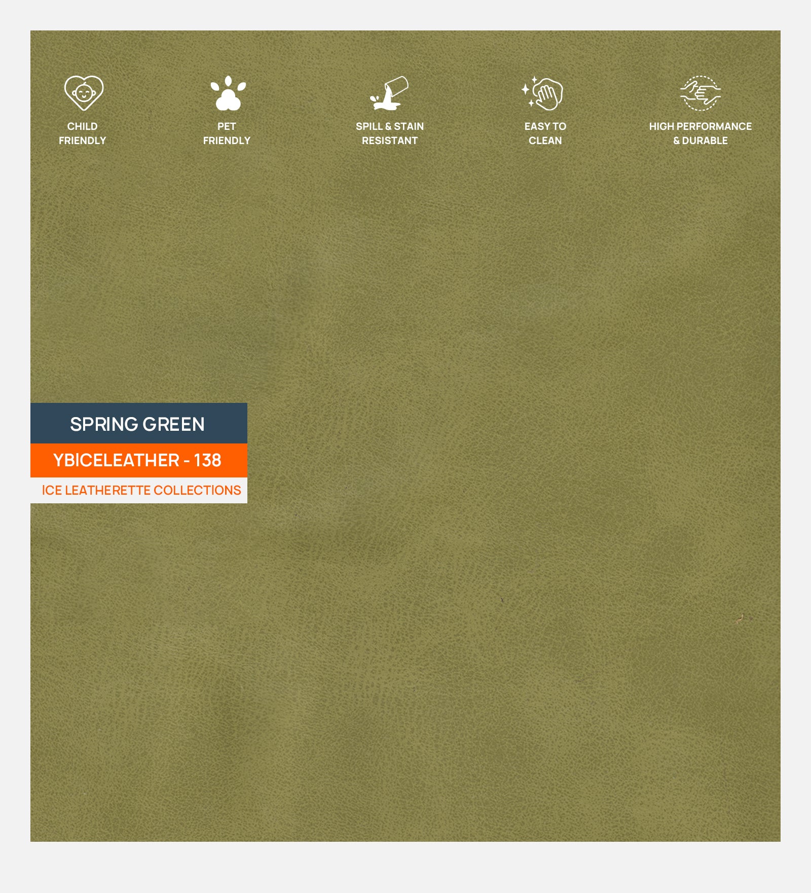 Artificial Leather Swatch Spring Green 138 Code - Febonic Living