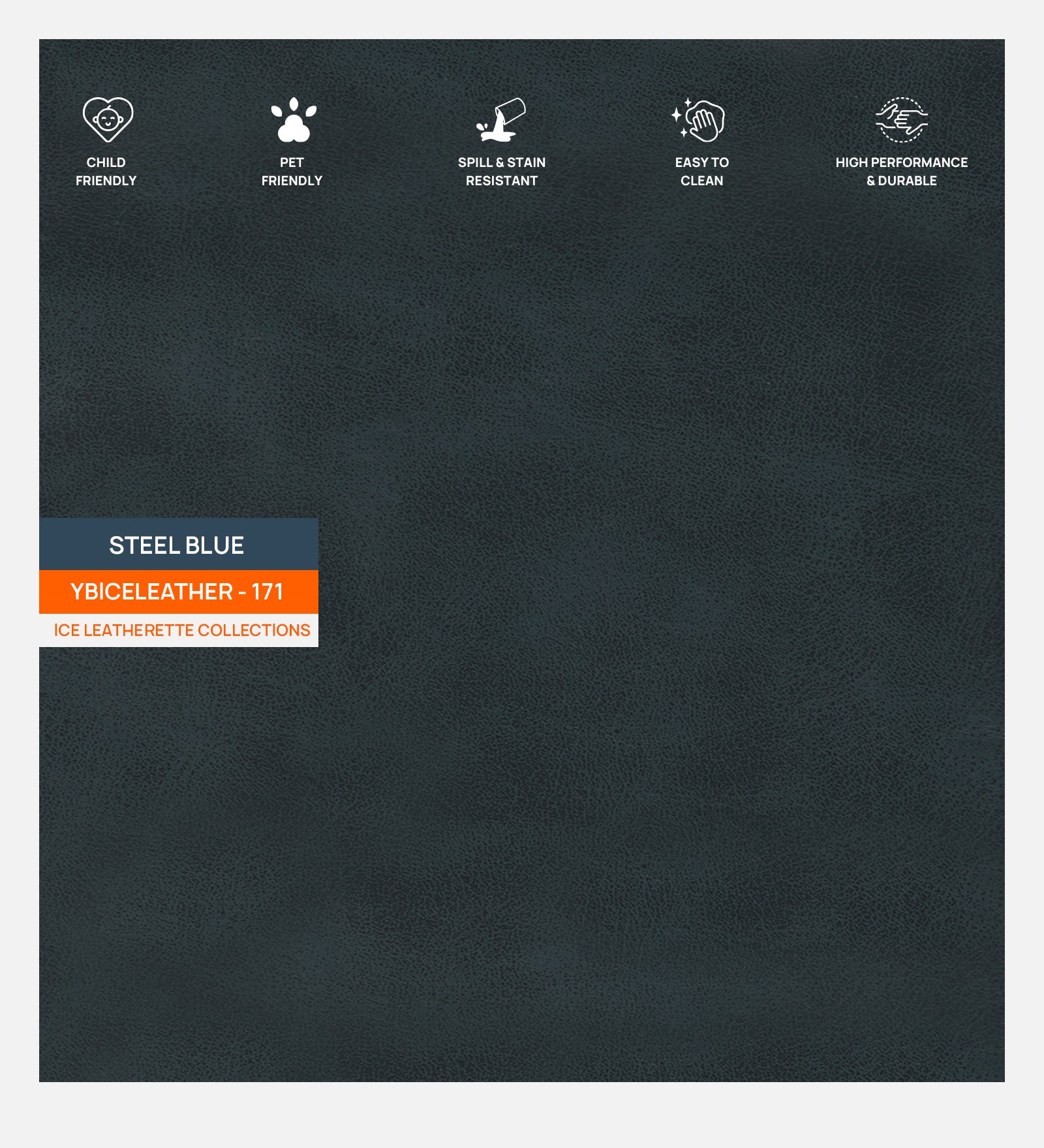 Sterio Leatherette 1 Seater Sofa In Steel Blue Colour - Febonic Living