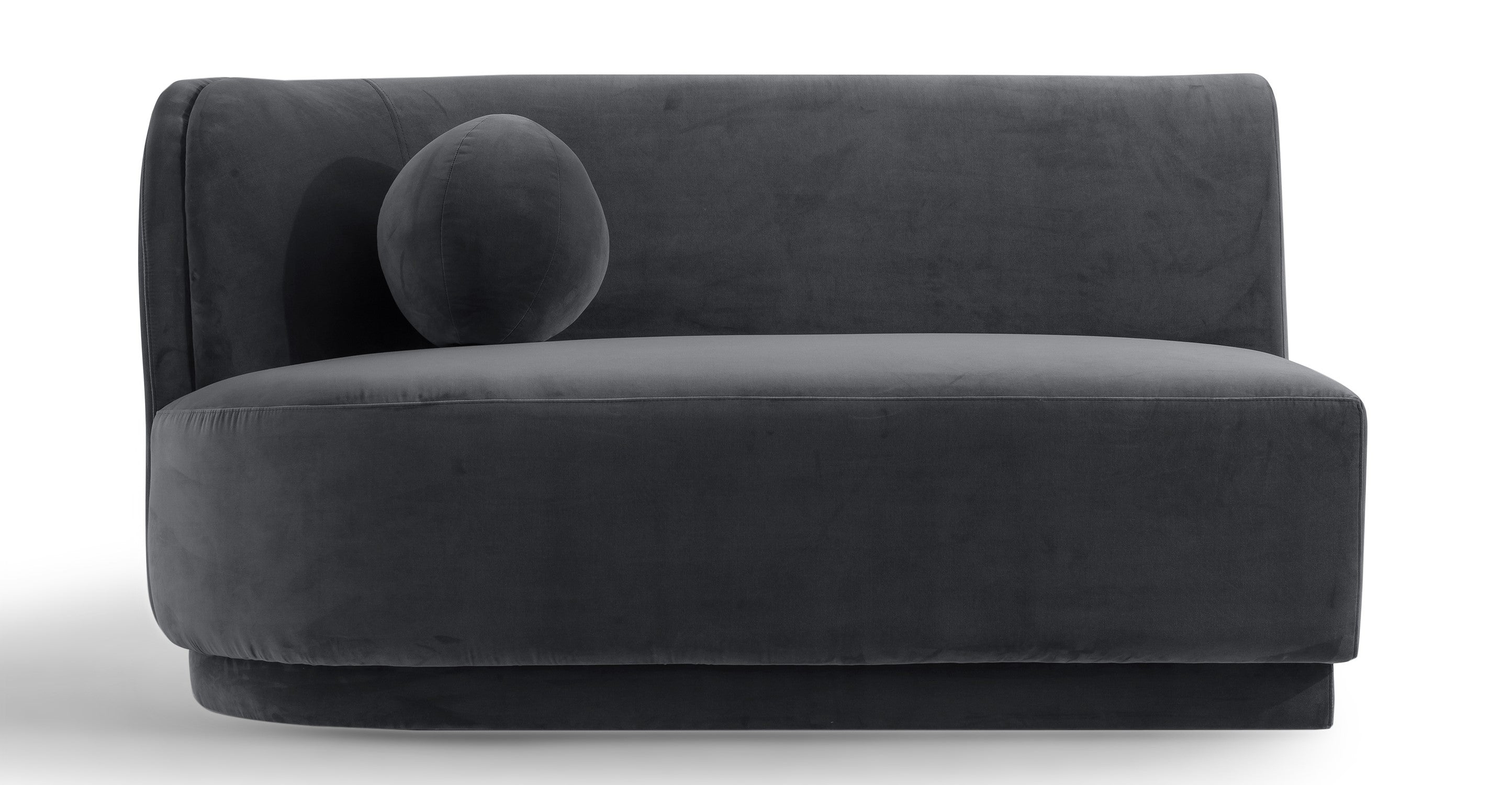 Swoosh Velvet 3 Seater Sofa In Davy Grey Colour - Febonic Living