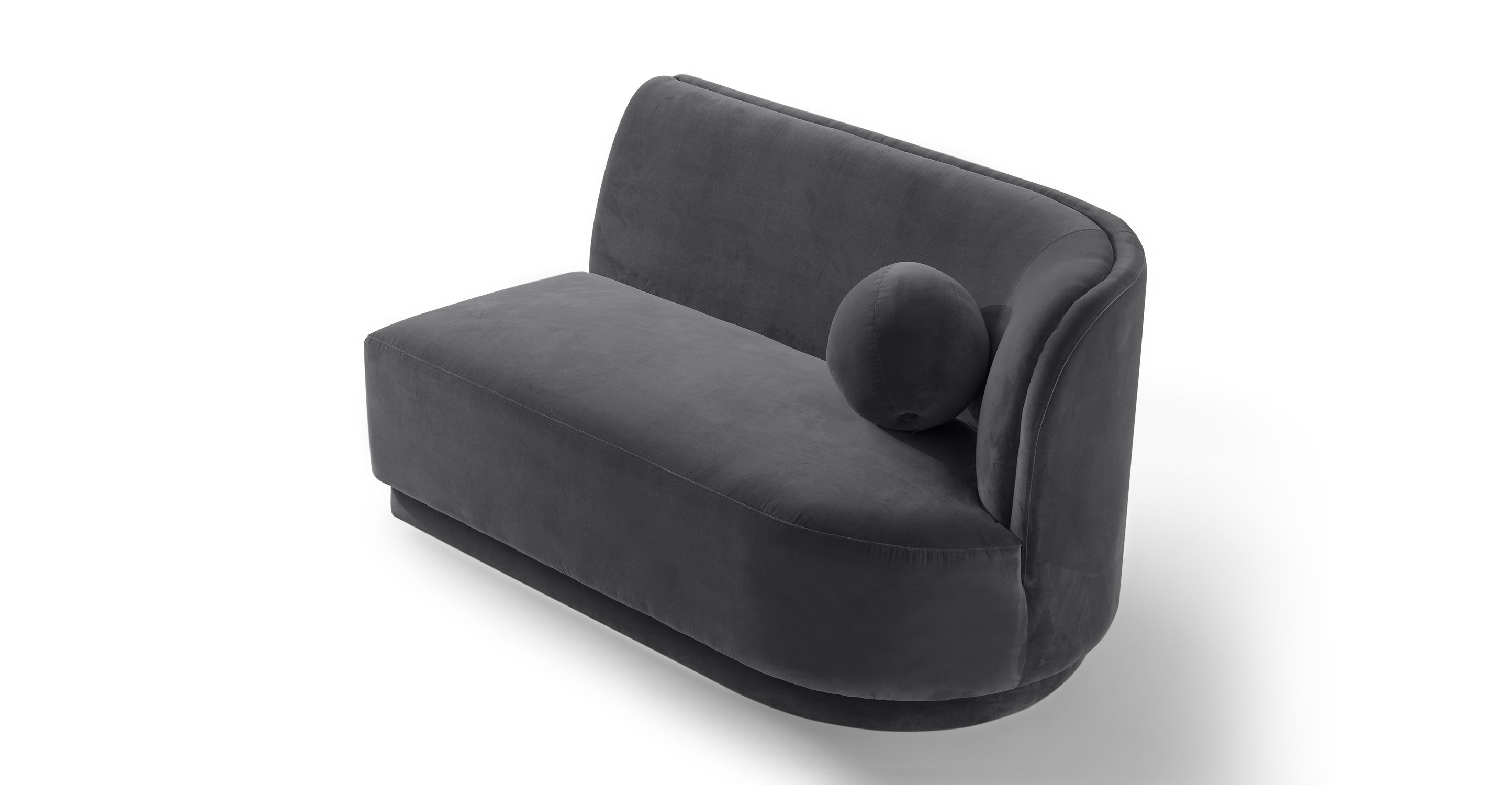 Swoosh Velvet 3 Seater Sofa In Davy Grey Colour - Febonic Living