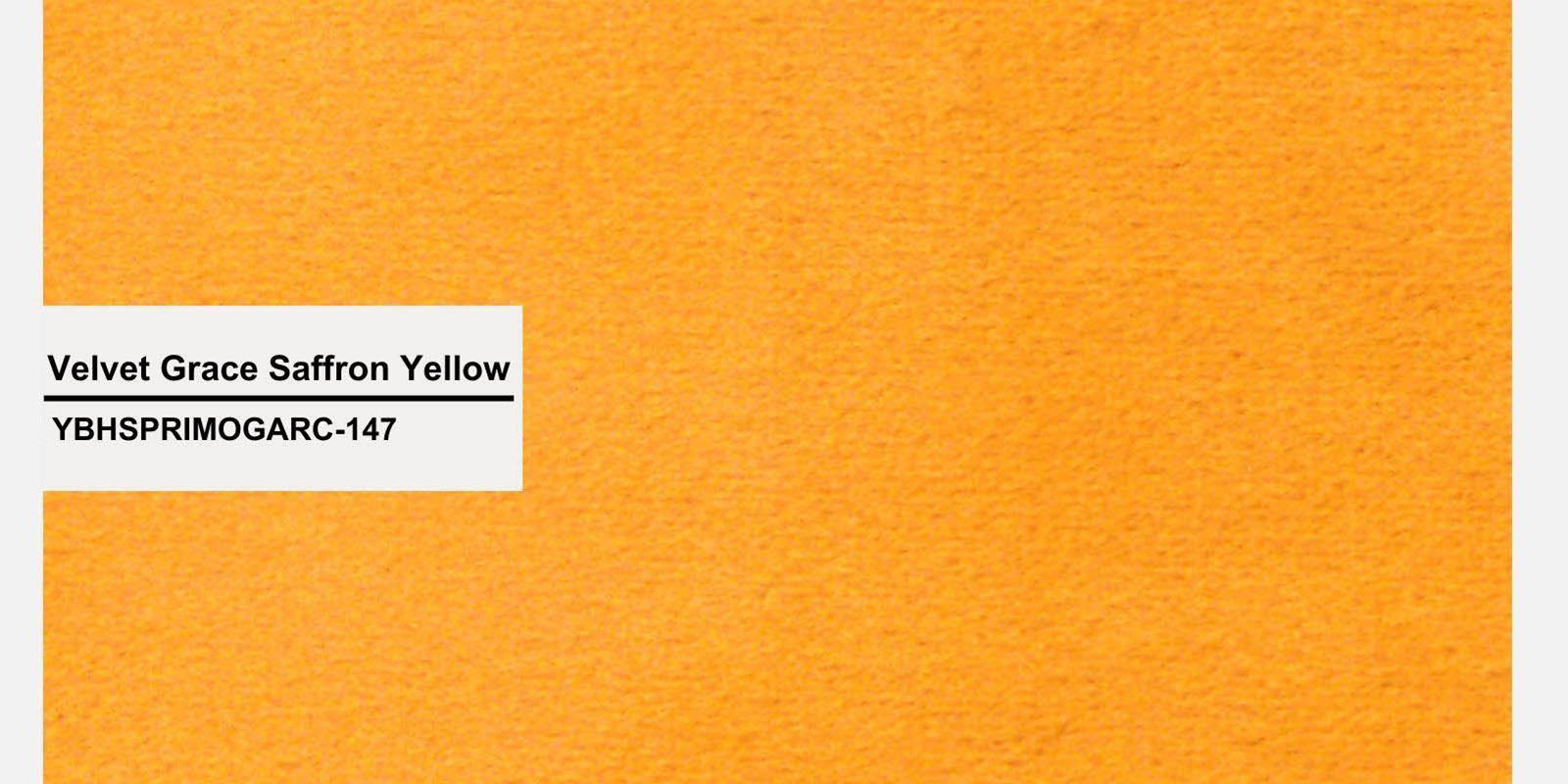 Bufa Velvet RHS Sectional Sofa In Saffron Yellow Colour With Ottoman - Febonic Living