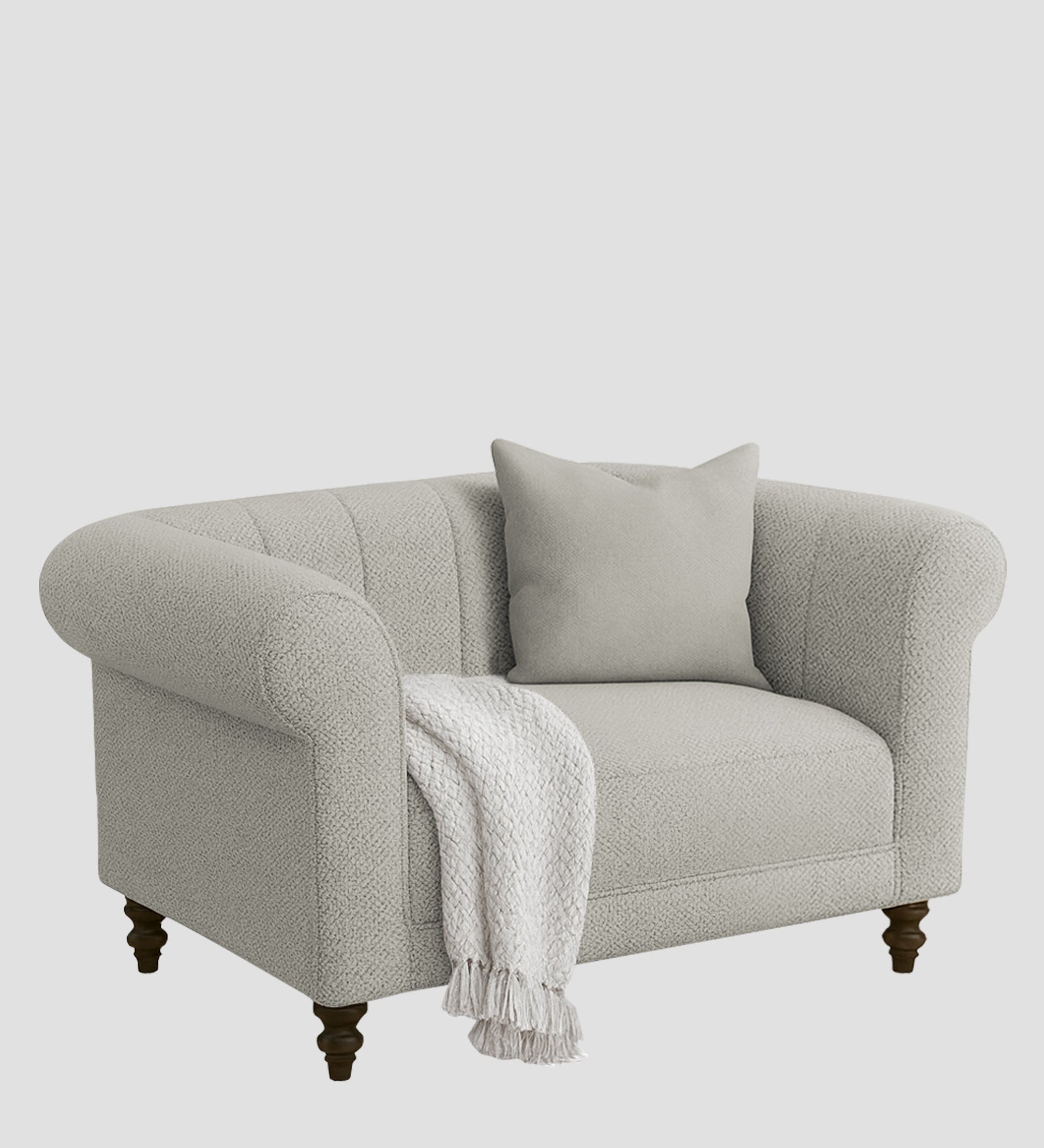 Sahara Fabric 1 Seater Sofa In Bone Beige Colour