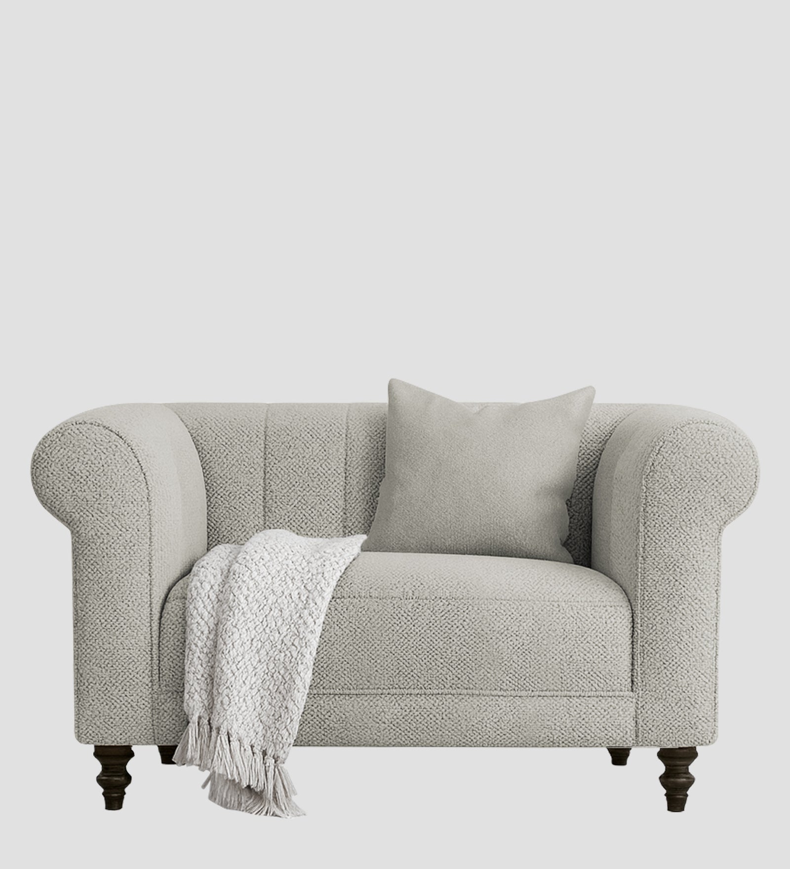 Sahara Fabric 1 Seater Sofa In Bone Beige Colour