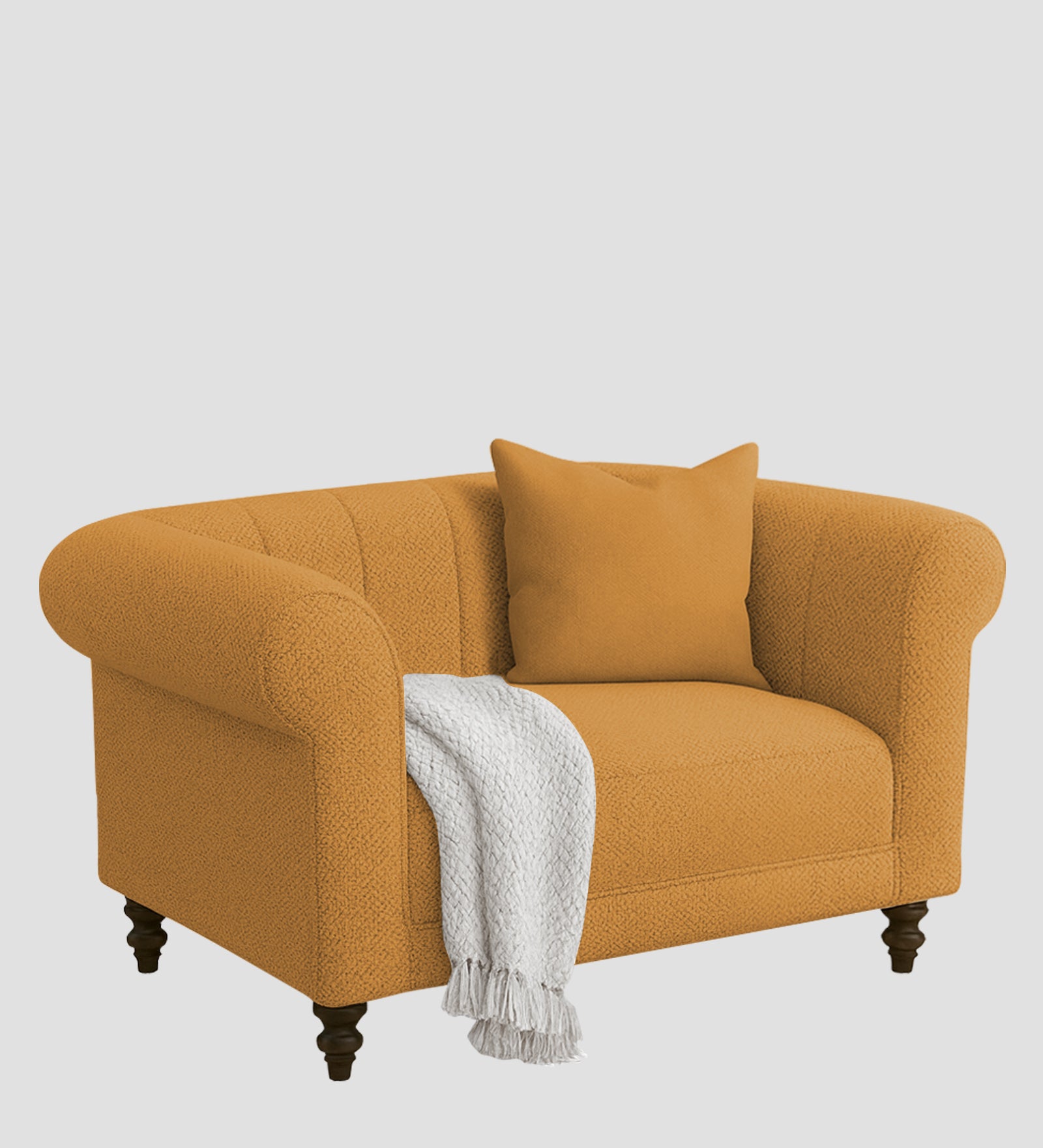 Sahara Fabric 1 Seater Sofa In Lime Yellow Colour