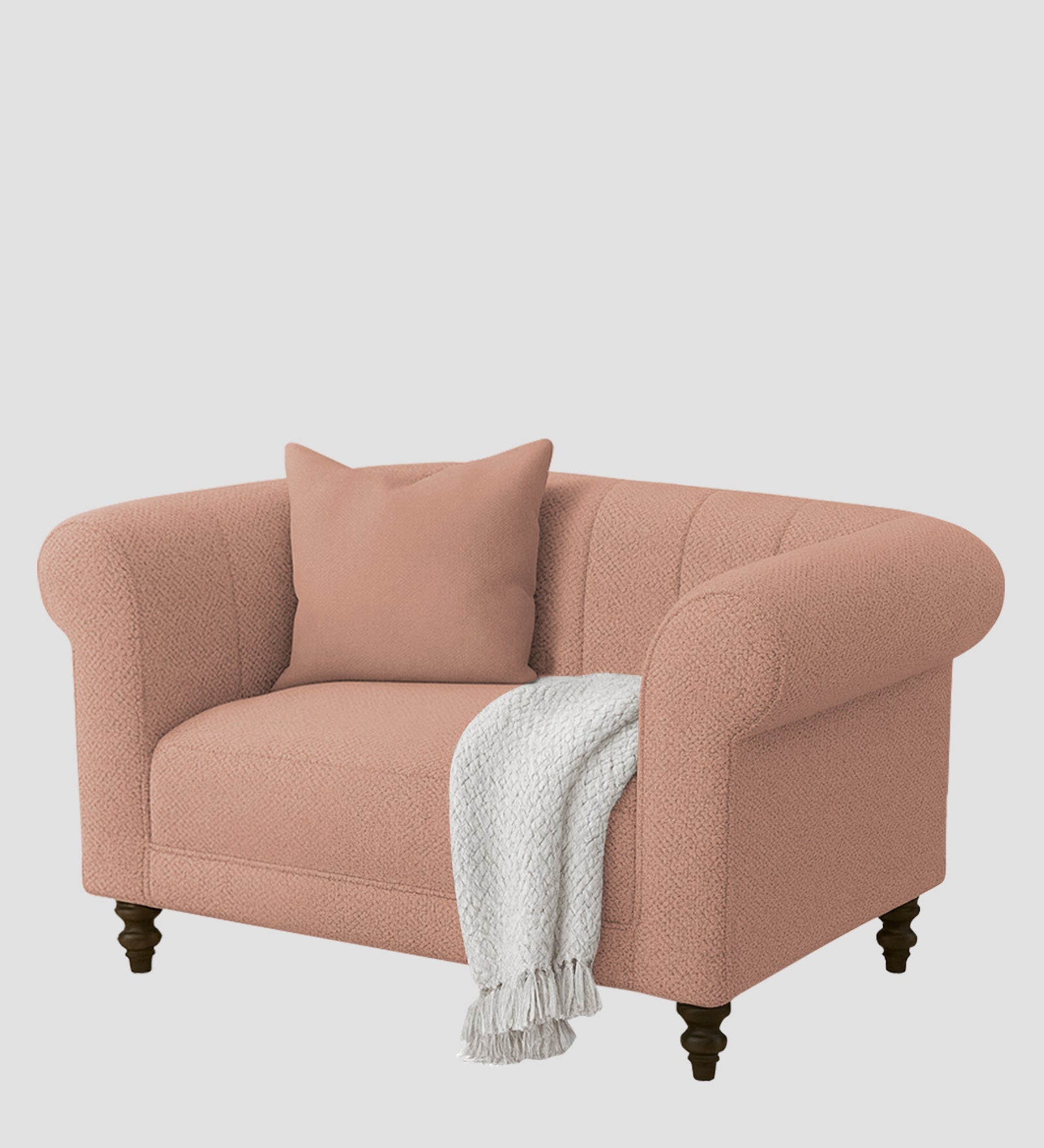 Sahara Fabric 1 Seater Sofa In Maple Pink Colour