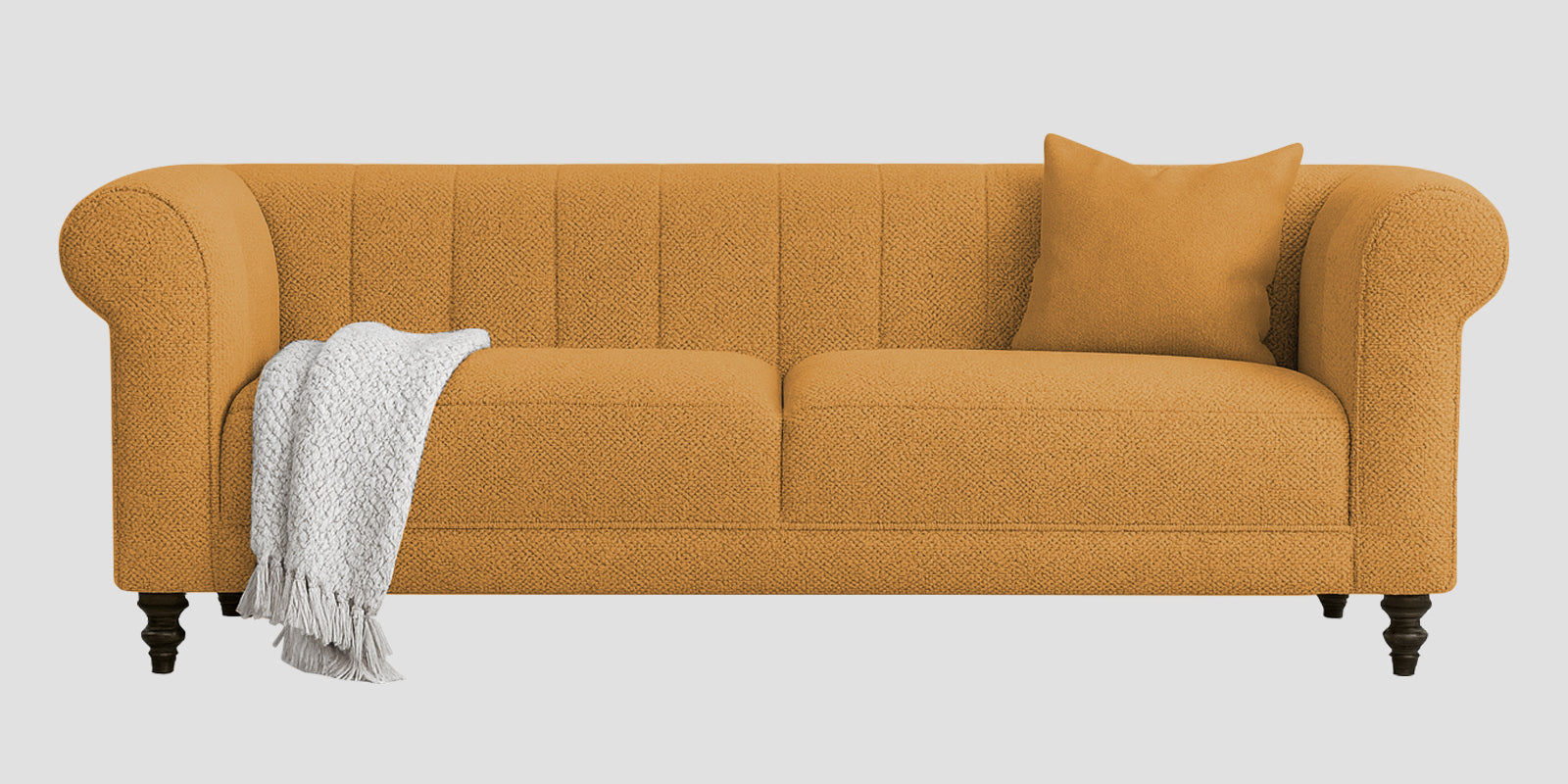 Sahara Fabric 3 Seater Sofa In Lime Yellow Colour