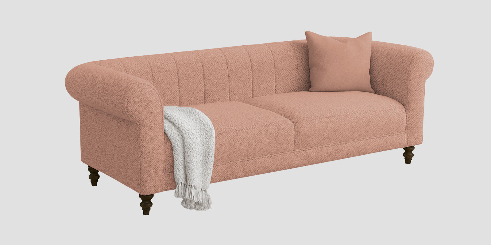 Sahara Fabric 3 Seater Sofa In Maple Pink Colour - Febonic Living