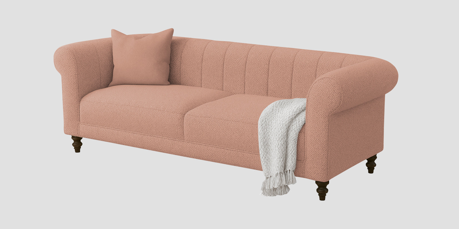 Sahara Fabric 3 Seater Sofa In Maple Pink Colour - Febonic Living